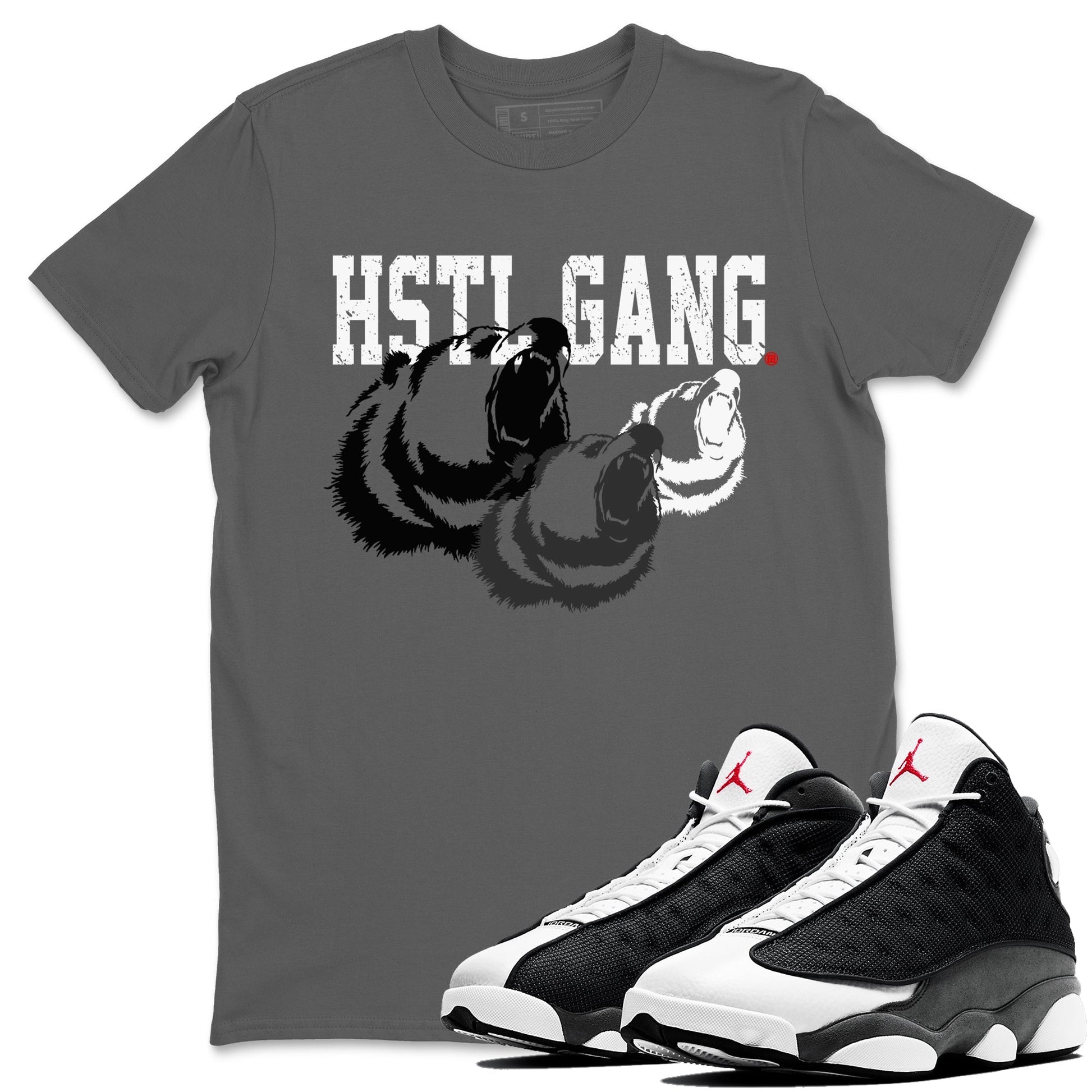 Air Jordan 13 Black Flint Sneaker Tees Drip Gear Zone Hustle Gang Sneaker Tees AJ13 Black Flint Shirt Unisex Shirts Cool Grey 1