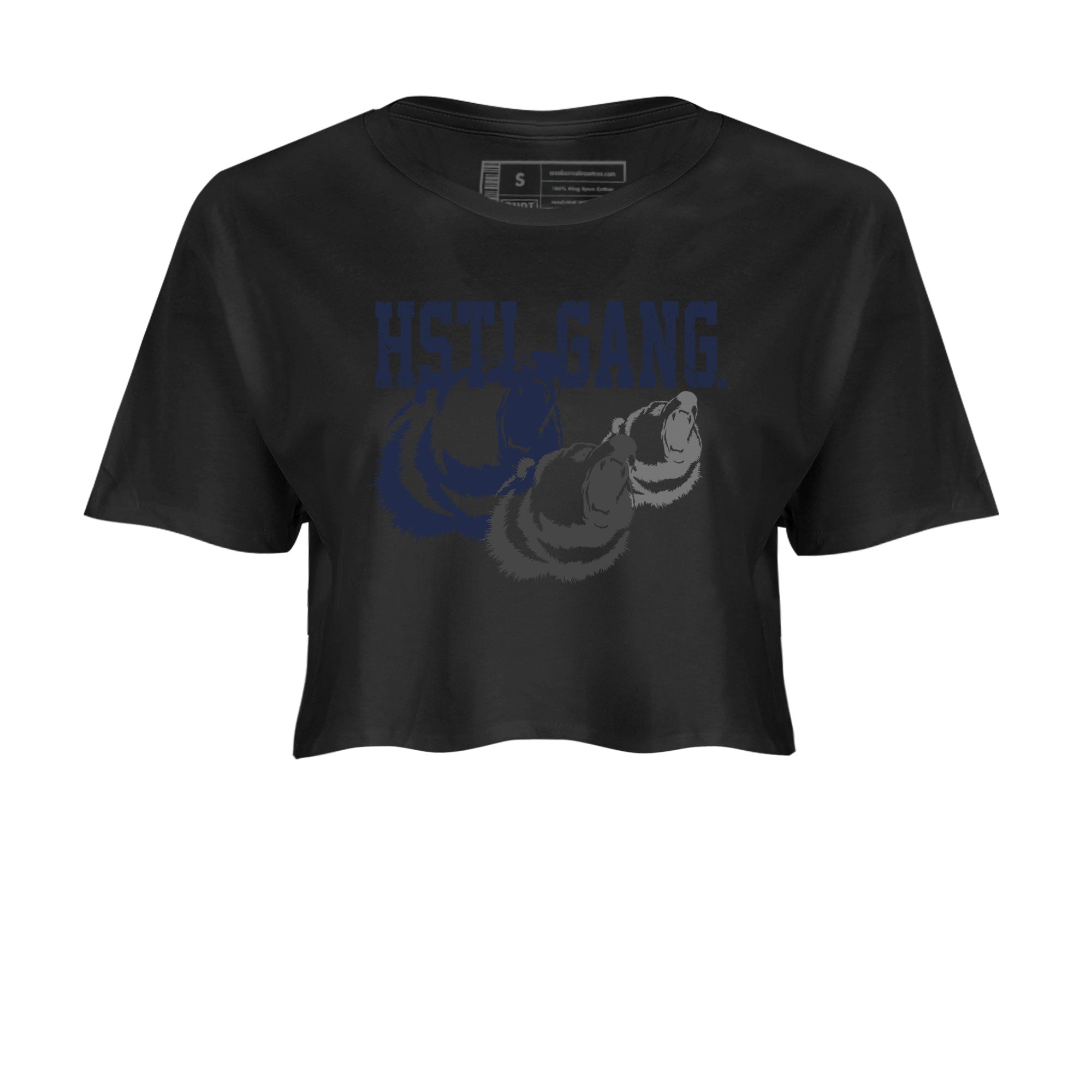 Georgetown 5s shirt to match jordans Hustle Gang Streetwear Sneaker Shirt Air Jordan 5 Retro Georgetown Drip Gear Zone Sneaker Matching Clothing Black 2 Crop T-Shirt