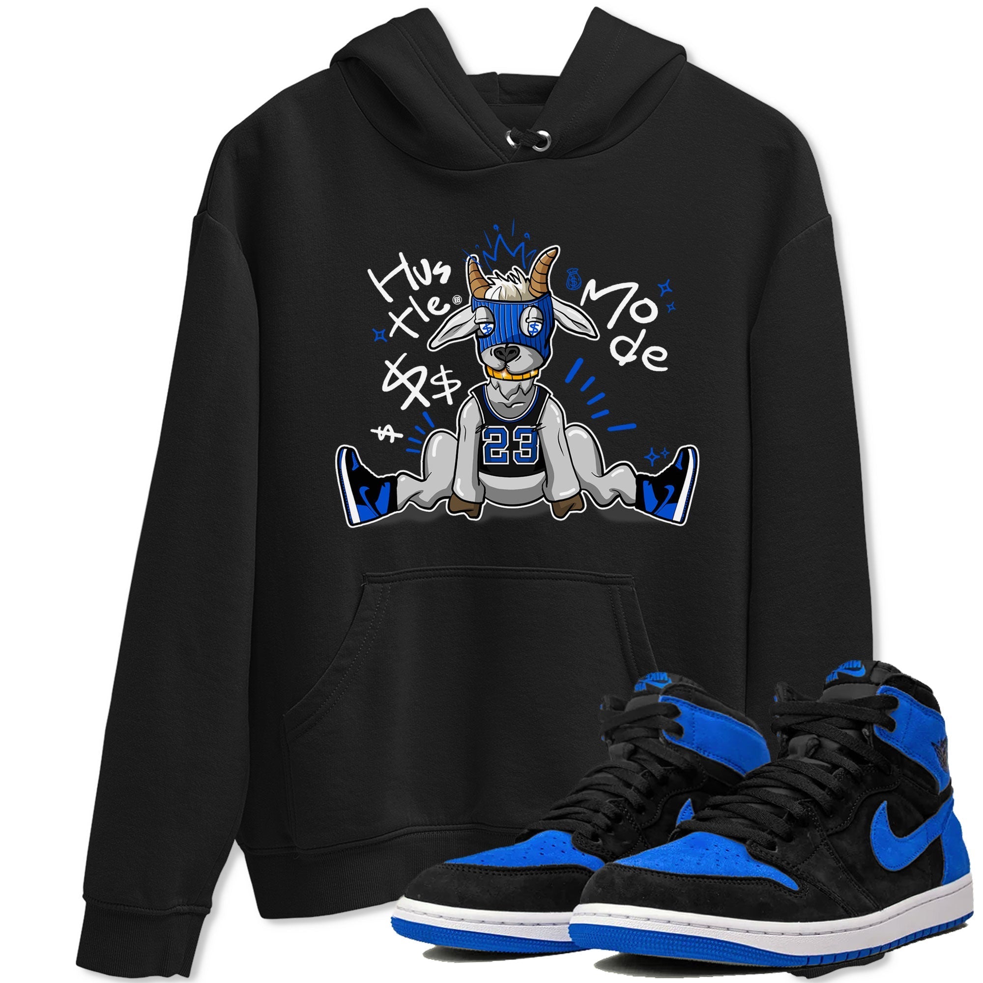 Jordan 1 Retro High OG Royal Reimagined shirt to match jordans Hustle Goat sneaker tees Air Jordan 1 Royal Reimagined Drip Gear Zones Unisex Sneaker Matching Clothes Black 1 T-Shirt