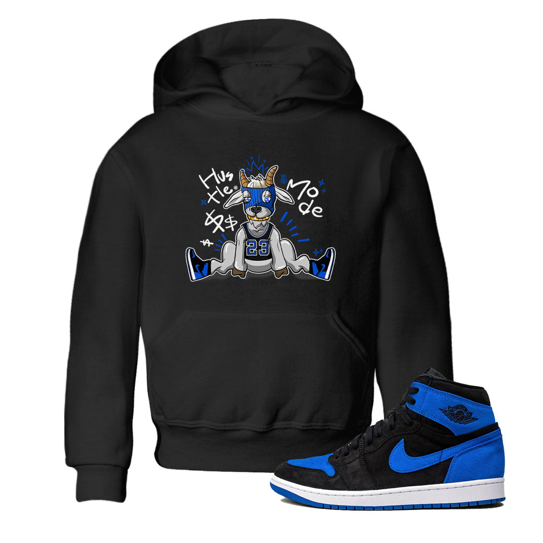 Jordan 1 Retro High OG Royal Reimagined shirt to match jordans Hustle Goat sneaker tees Air Jordan 1 Royal Reimagined Drip Gear Zones Baby Toddler Sneaker Matching Shirt Black 1 T-Shirt