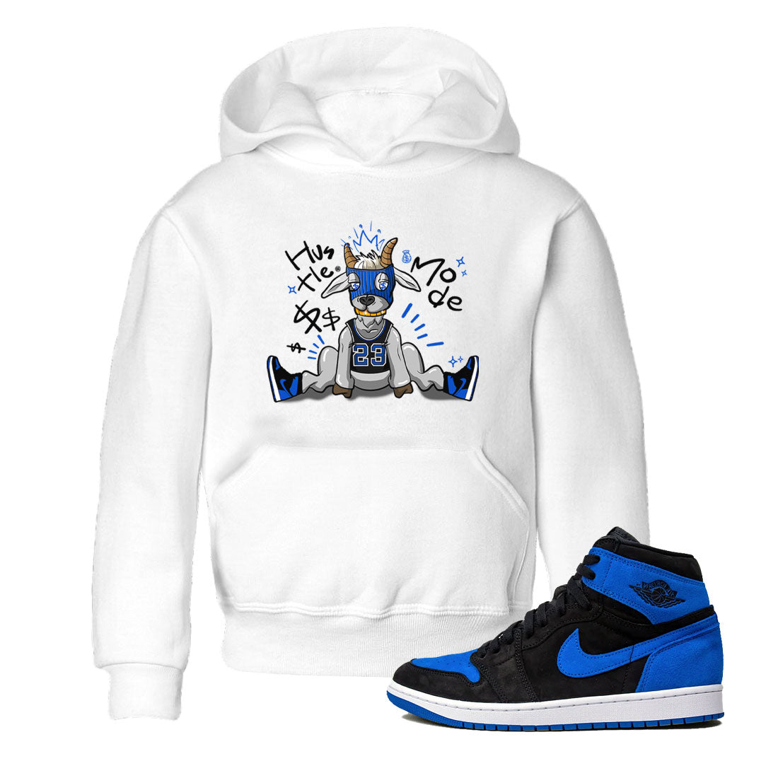 Jordan 1 Retro High OG Royal Reimagined shirt to match jordans Hustle Goat sneaker tees Air Jordan 1 Royal Reimagined Drip Gear Zones Baby Toddler Sneaker Matching Shirt White 1 T-Shirt