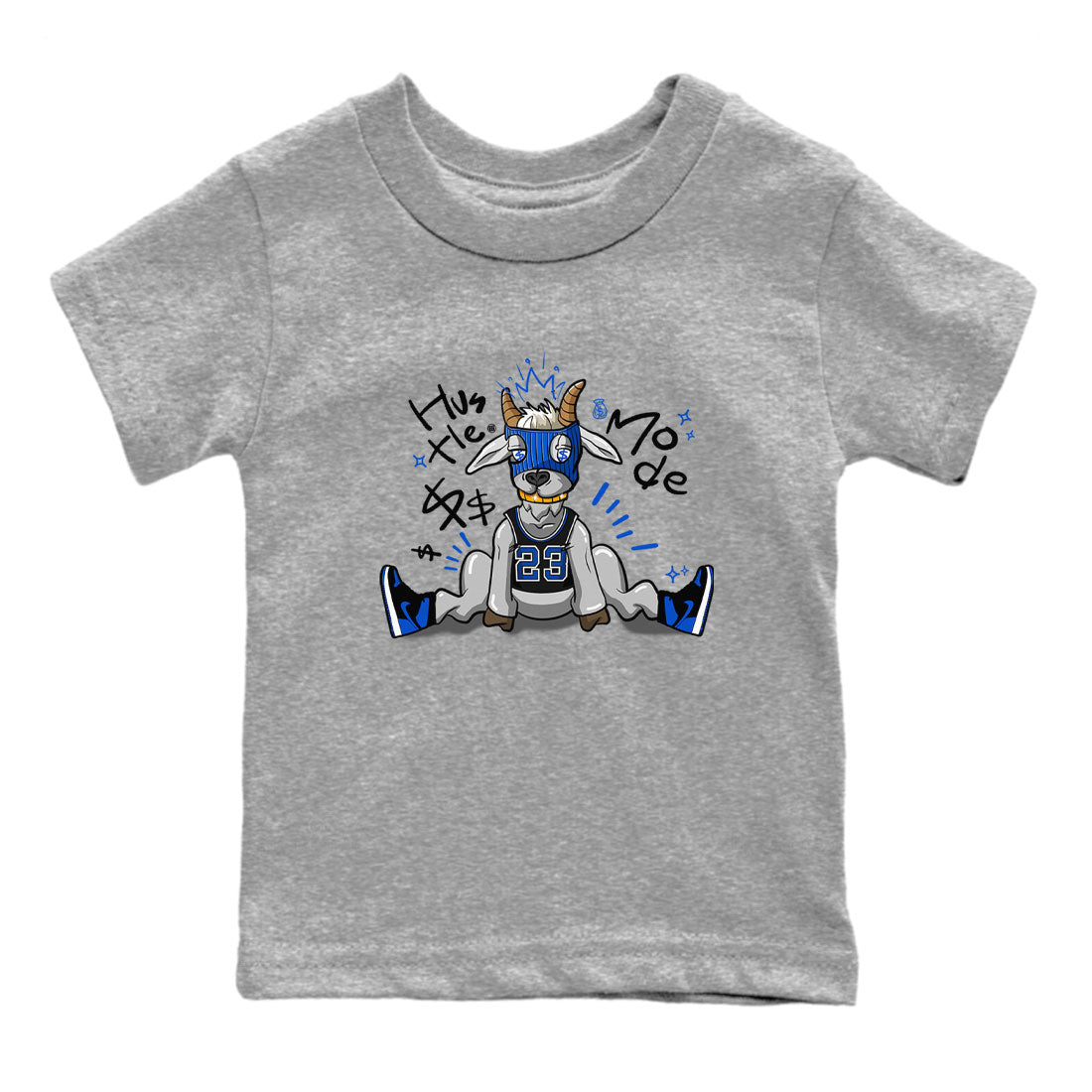 Jordan 1 Retro High OG Royal Reimagined shirt to match jordans Hustle Goat sneaker tees Air Jordan 1 Royal Reimagined Drip Gear Zones Baby Toddler Sneaker Matching Shirt Heather Grey 2 T-Shirt