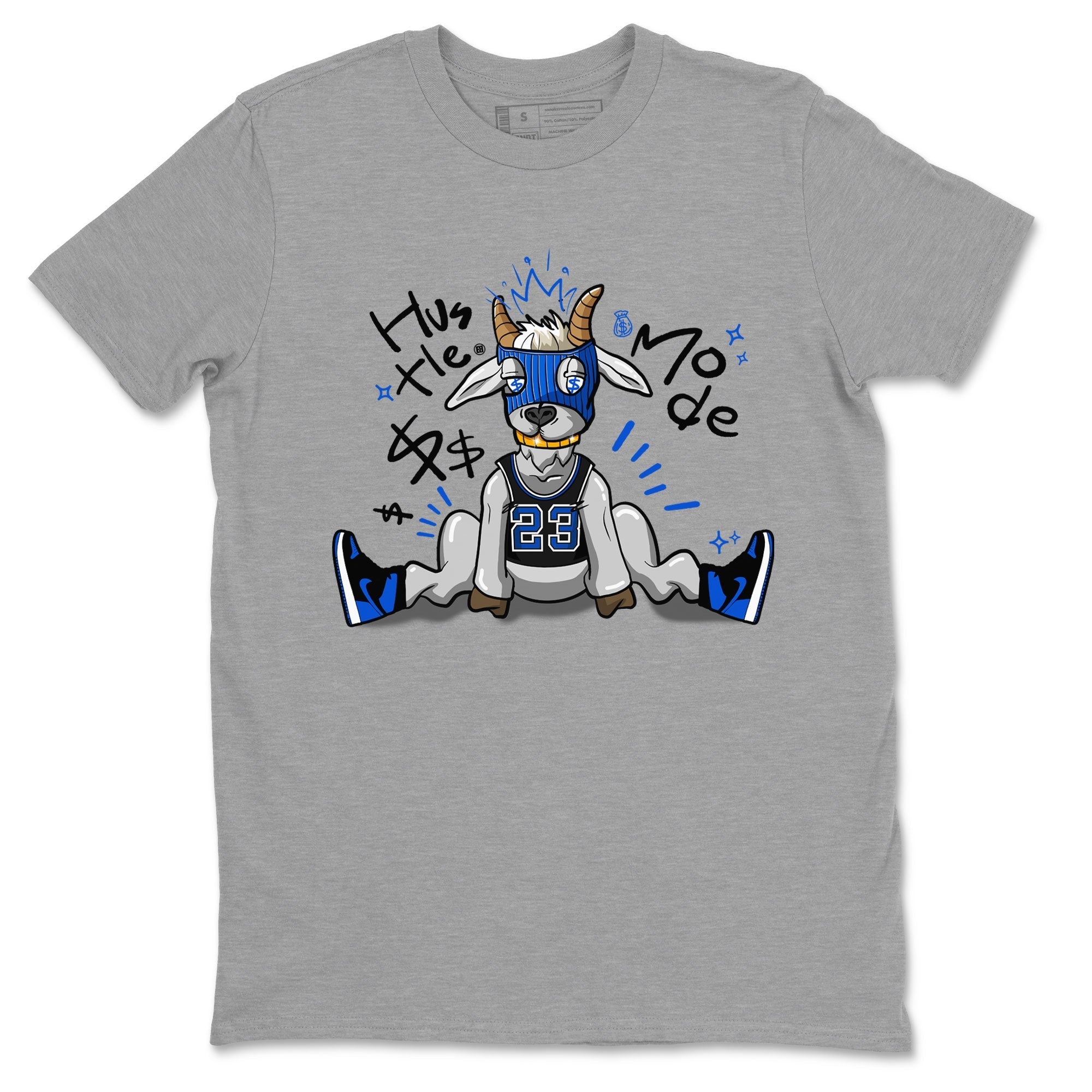 Jordan 1 Retro High OG Royal Reimagined shirt to match jordans Hustle Goat sneaker tees Air Jordan 1 Royal Reimagined Drip Gear Zones Unisex Sneaker Matching Clothes Heather Grey 2 T-Shirt