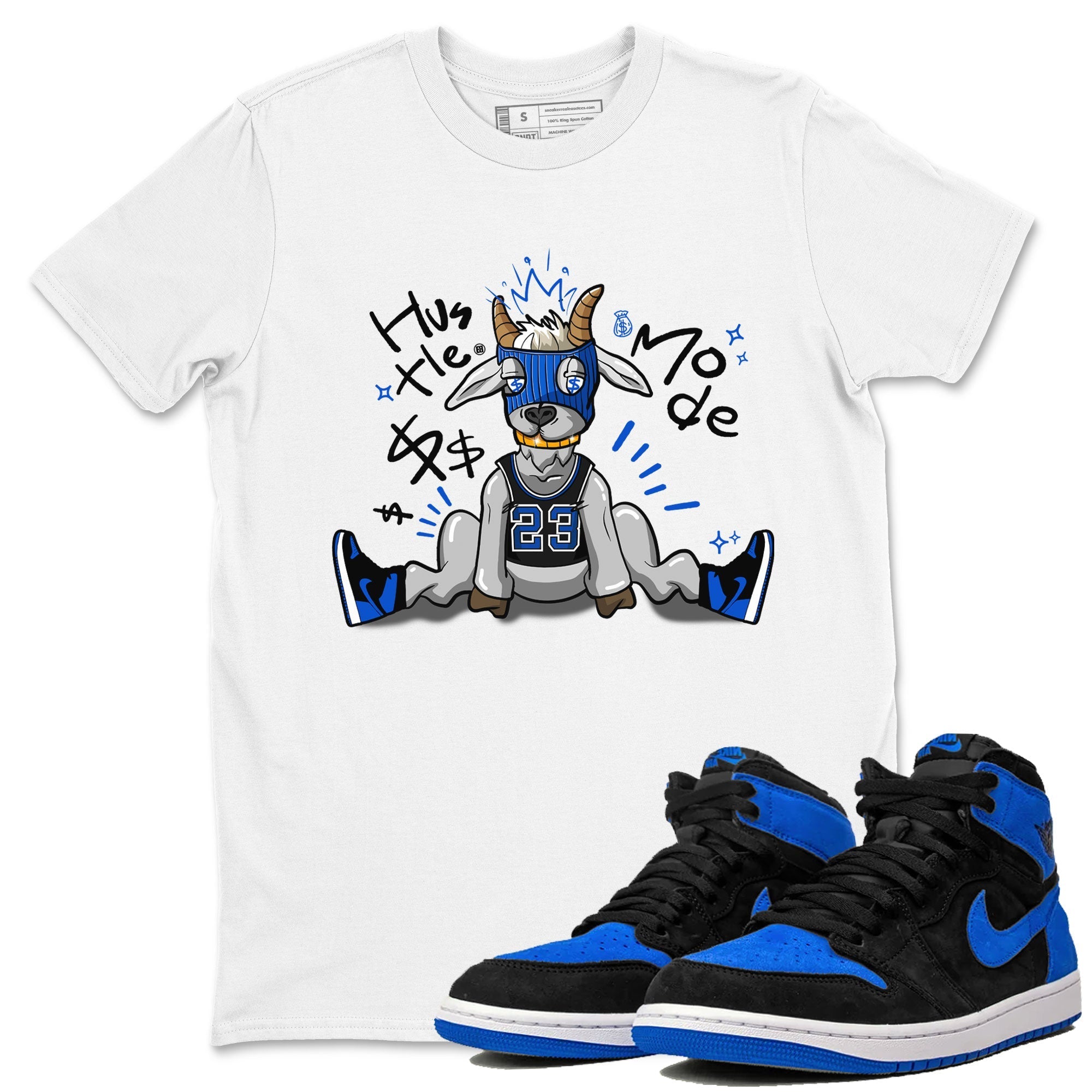 Jordan 1 Retro High OG Royal Reimagined shirt to match jordans Hustle Goat sneaker tees Air Jordan 1 Royal Reimagined Drip Gear Zones Unisex Sneaker Matching Clothes White 1 T-Shirt