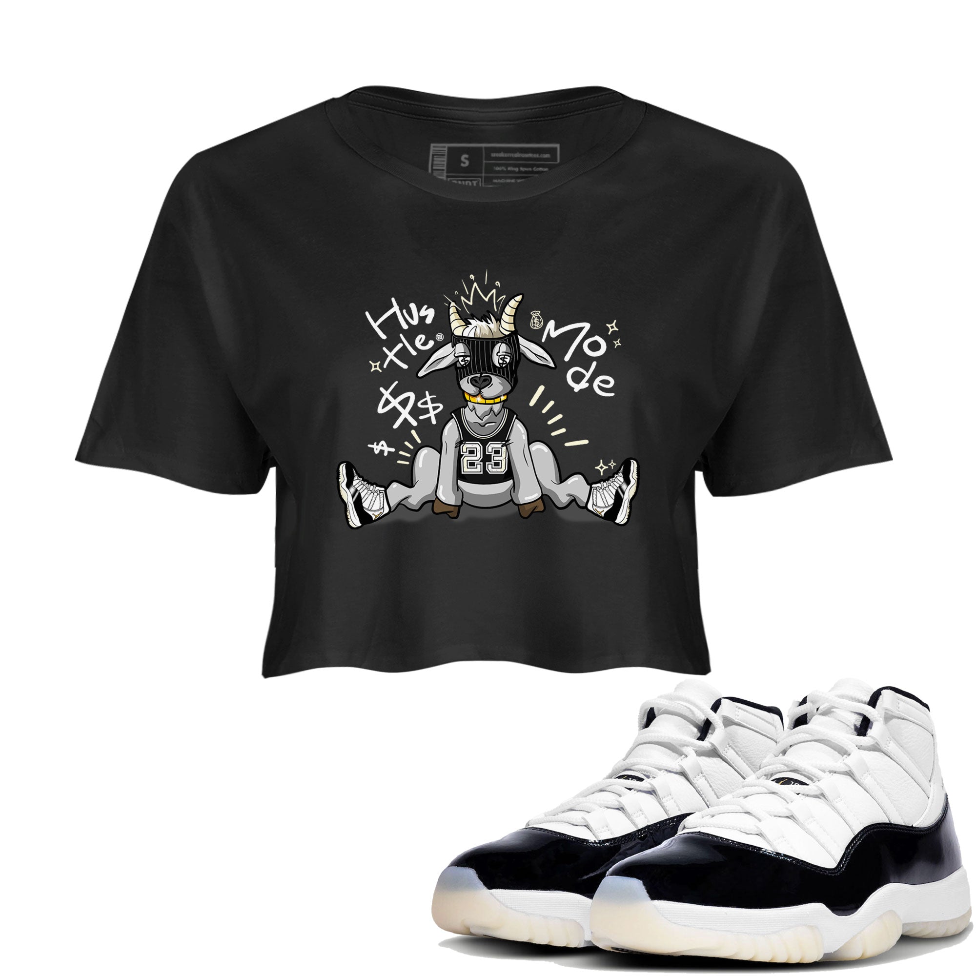 Air Jordan 11 Retro Gratitude shirt to match jordans Hustle Goat sneaker match tees Air Jordan 11 Gratitude Drip Gear Zone Black 1 Crop T-Shirt
