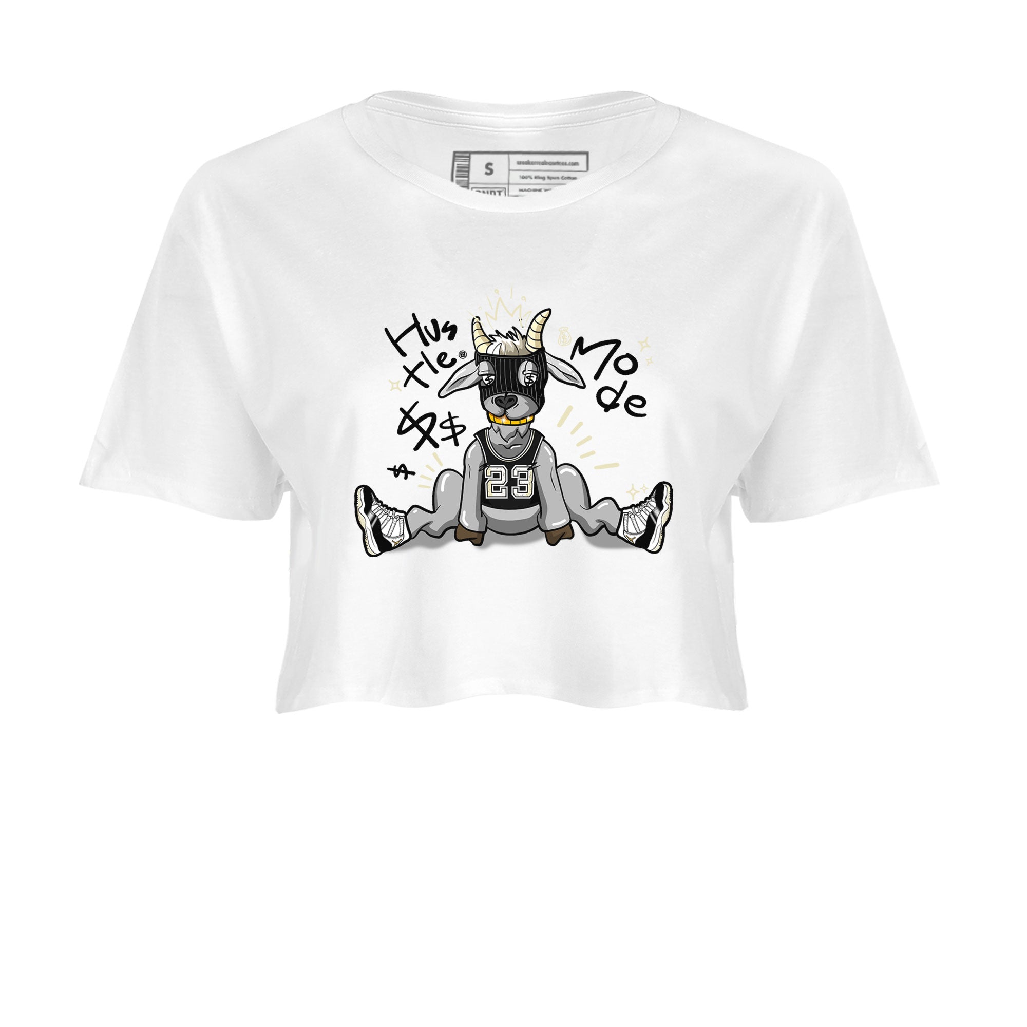 Air Jordan 11 Retro Gratitude shirt to match jordans Hustle Goat sneaker match tees Air Jordan 11 Gratitude Drip Gear Zone White 2 Crop T-Shirt