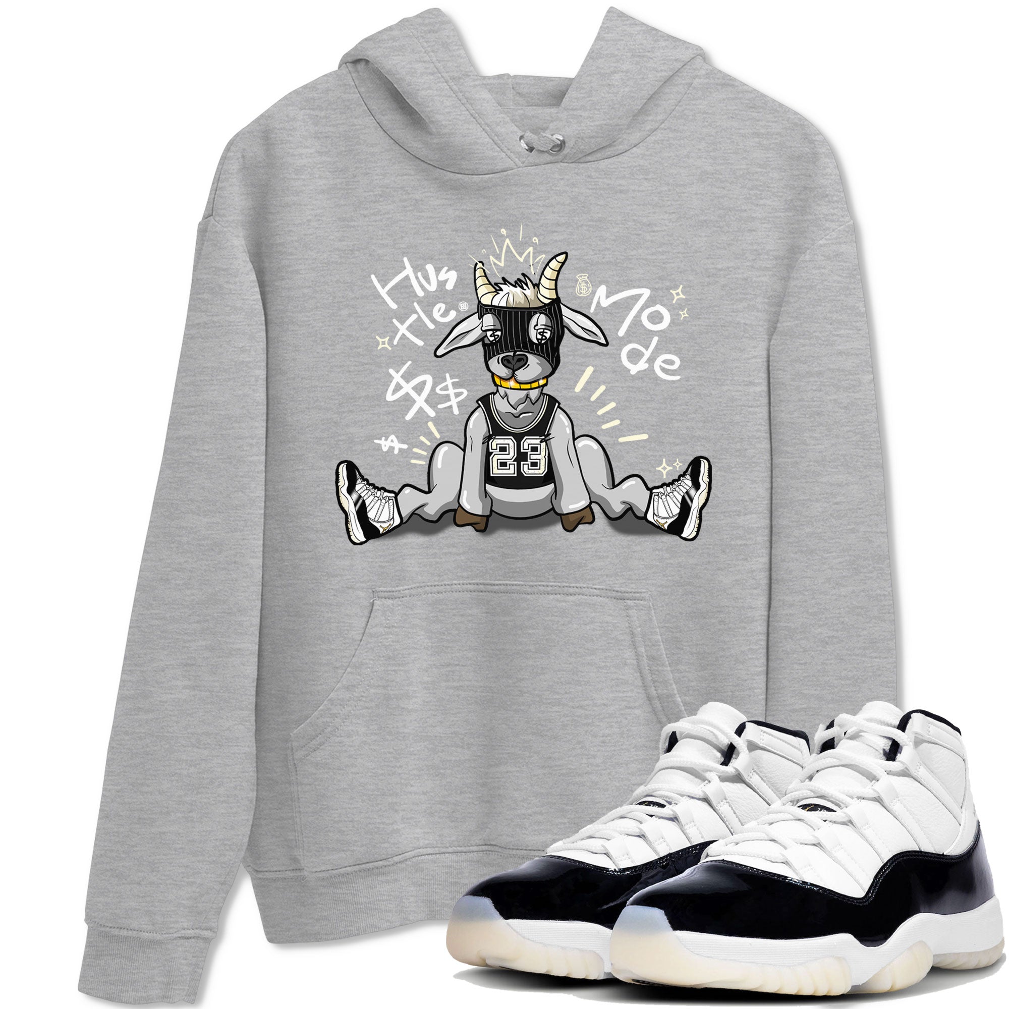 Air Jordan 11 Retro Gratitude shirt to match jordans Hustle Goat sneaker match tees Air Jordan 11 Gratitude Drip Gear Zone Unisex Heather Grey 1 T-Shirt