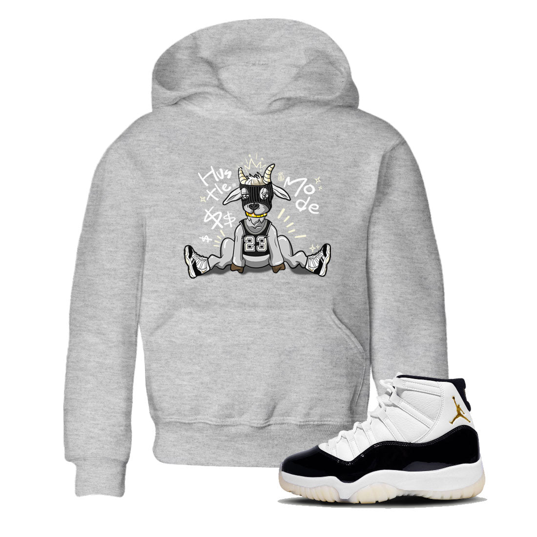 Air Jordan 11 Retro Gratitude shirt to match jordans Hustle Goat sneaker match tees Air Jordan 11 Gratitude Drip Gear Zone Baby Toddler Heather Grey 1 T-Shirt