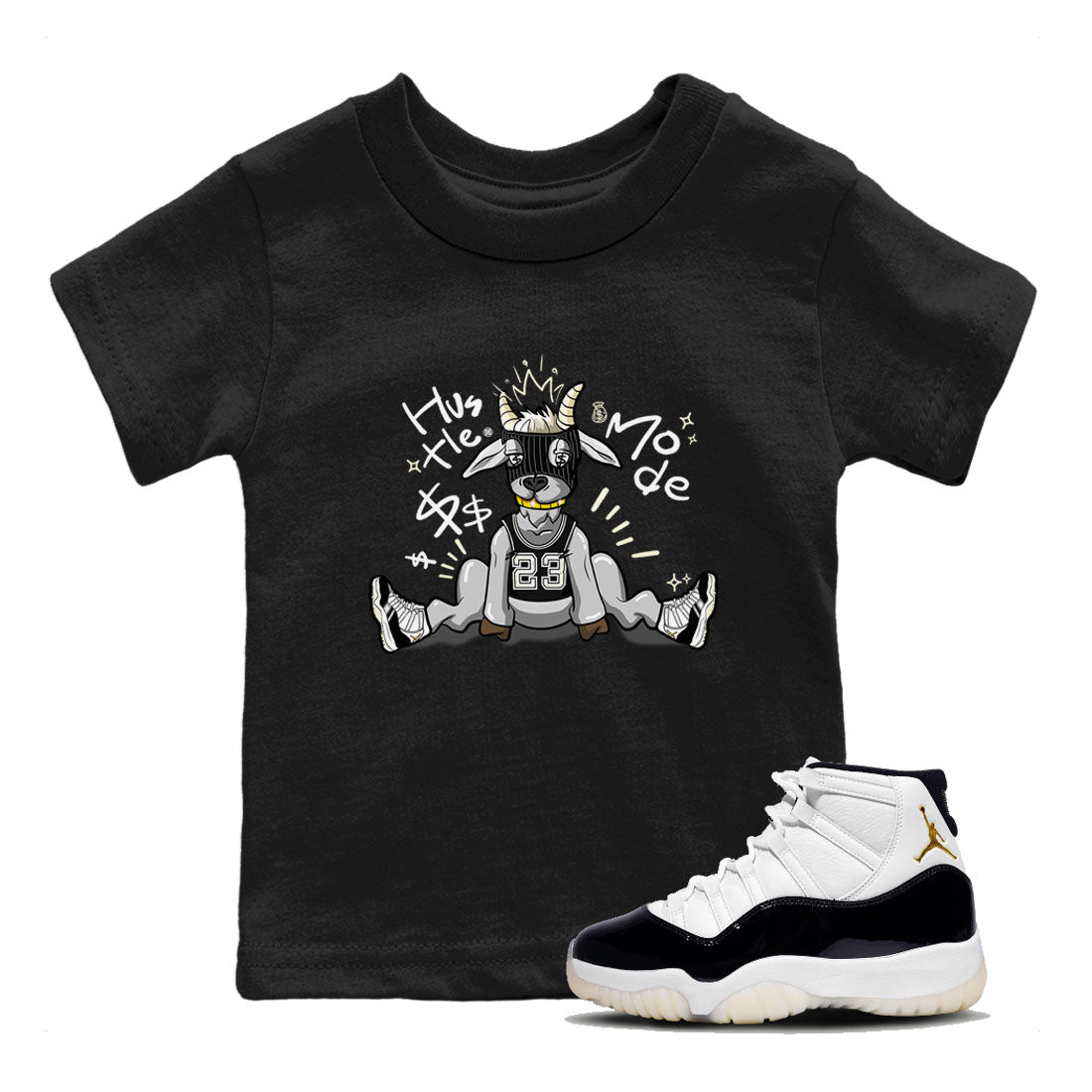 Air Jordan 11 Retro Gratitude shirt to match jordans Hustle Goat sneaker match tees Air Jordan 11 Gratitude Drip Gear Zone Baby Toddler Black 1 T-Shirt