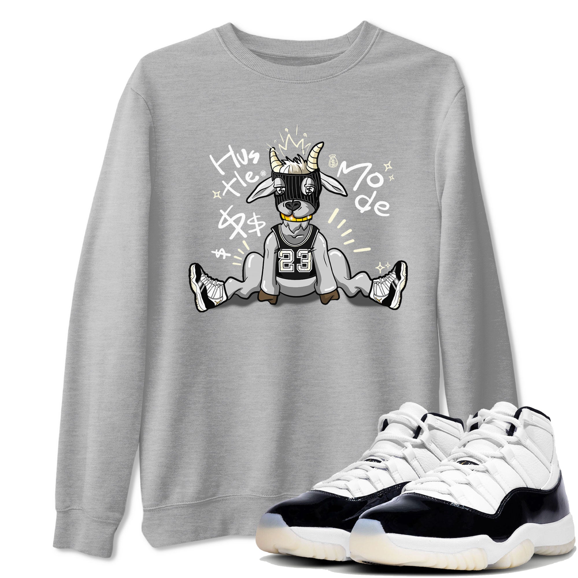 Air Jordan 11 Retro Gratitude shirt to match jordans Hustle Goat sneaker match tees Air Jordan 11 Gratitude Drip Gear Zone Unisex Heather Grey 1 T-Shirt