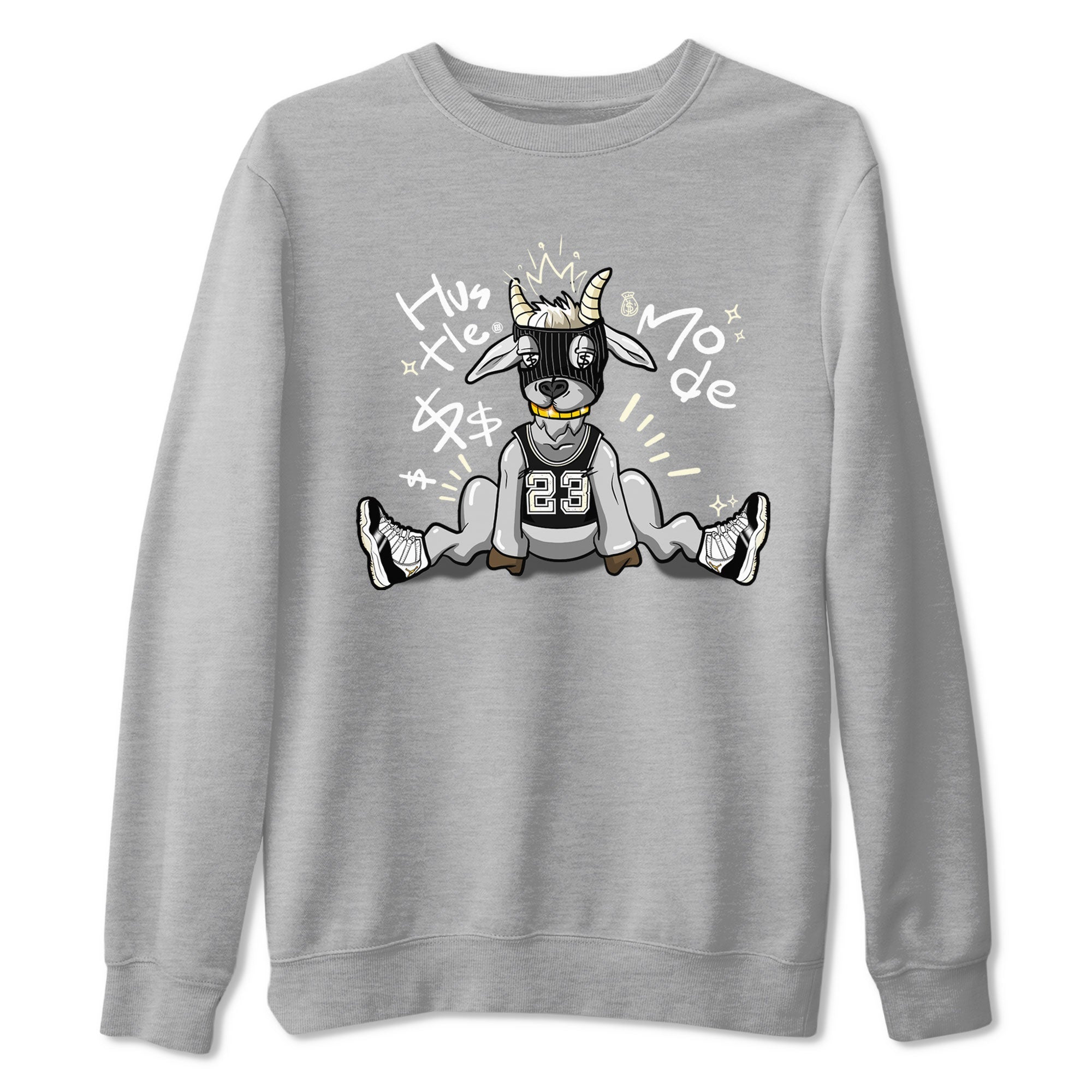 Air Jordan 11 Retro Gratitude shirt to match jordans Hustle Goat sneaker match tees Air Jordan 11 Gratitude Drip Gear Zone Unisex Heather Grey 2 T-Shirt
