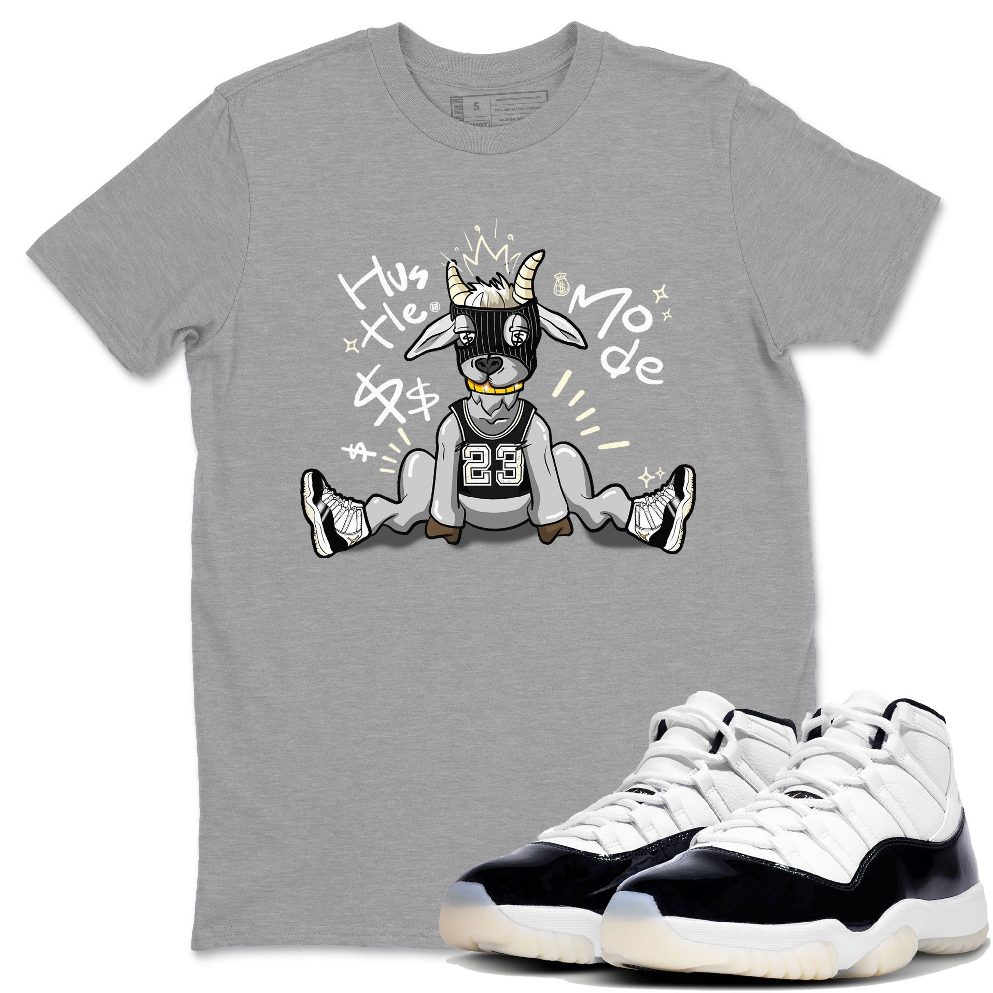 Air Jordan 11 Retro Gratitude shirt to match jordans Hustle Goat sneaker match tees Air Jordan 11 Gratitude Drip Gear Zone Unisex Heather Grey 1 T-Shirt