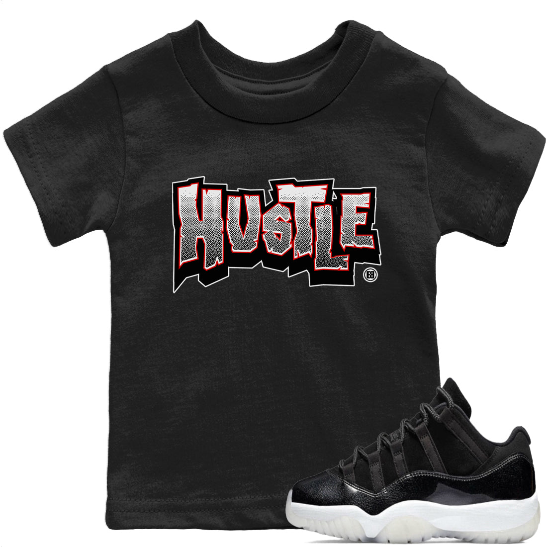 Jordan 11 72-10 Sneaker Matching T-Shirt Hustle Graffiti Sneaker Tees Jordan 11 72-10 Sneaker Release Tees Kids Shirts