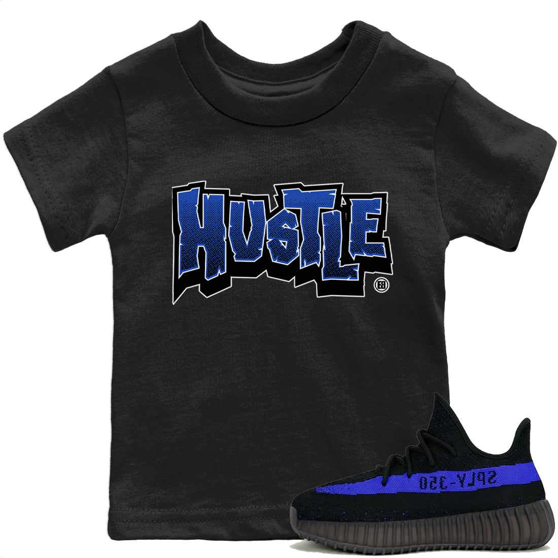 Yeezy 350 Dazzling Blue Shirt To Match Jordans Hustle Graffiti Sneaker Tees Yeezy 350 Dazzling Blue Drip Gear Zone Sneaker Matching Clothing Kids Shirts