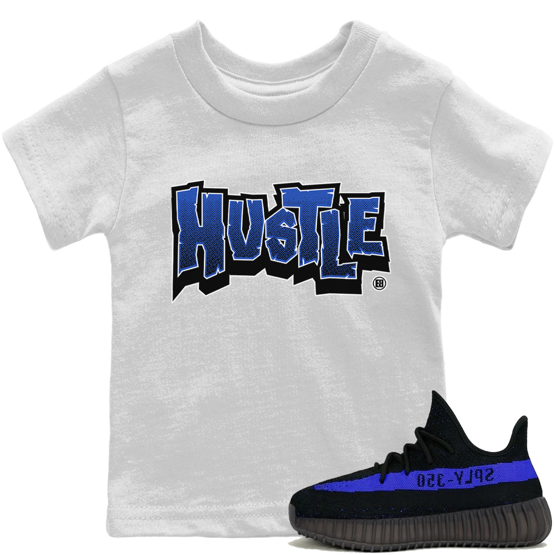 Yeezy 350 Dazzling Blue Shirt To Match Jordans Hustle Graffiti Sneaker Tees Yeezy 350 Dazzling Blue Drip Gear Zone Sneaker Matching Clothing Kids Shirts