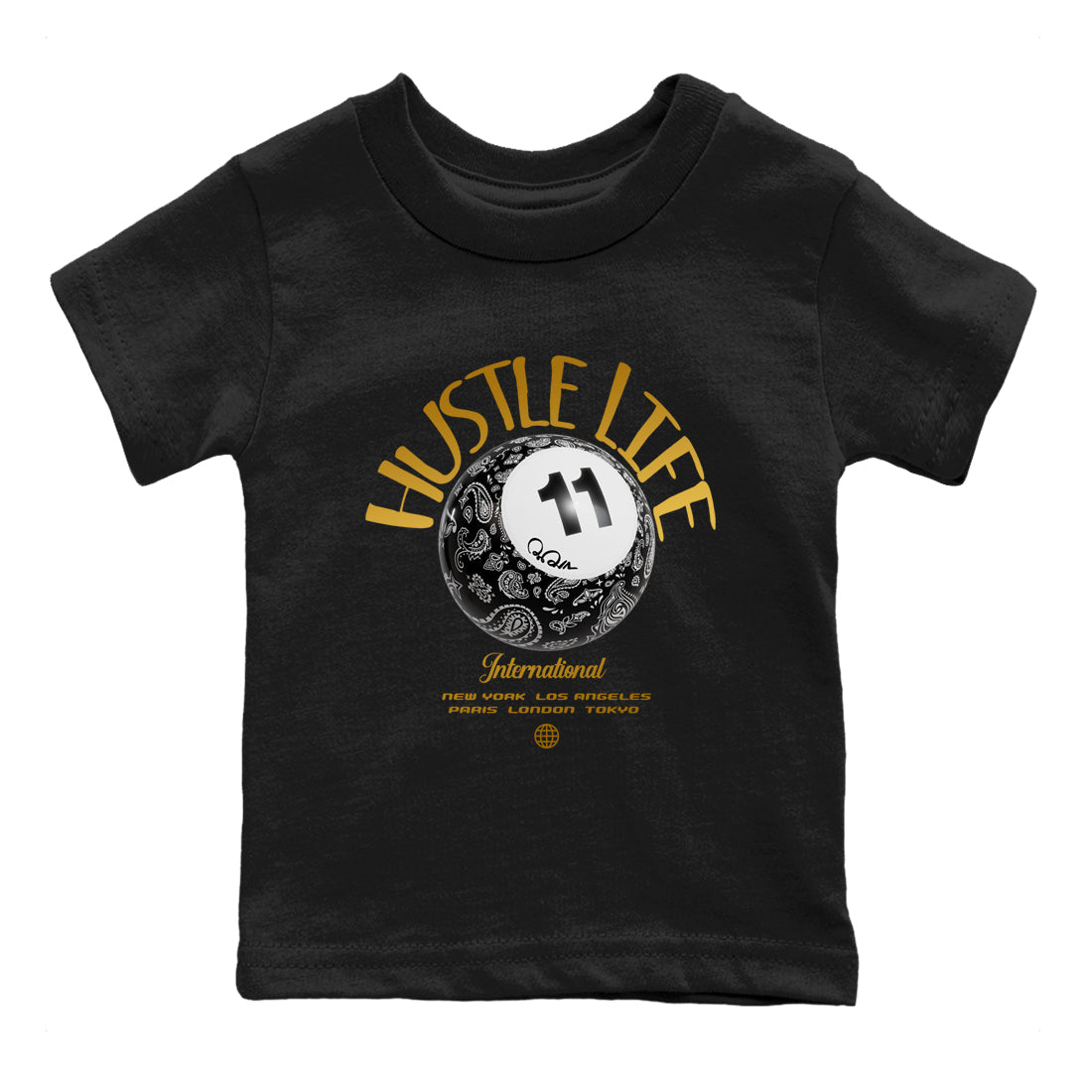 Air Jordan 11 Gratitude shirt to match jordans Hustle Life sneaker tees AJ11 Gratitude Drip Gear Zone Baby Toddler Black 2 T-Shirt