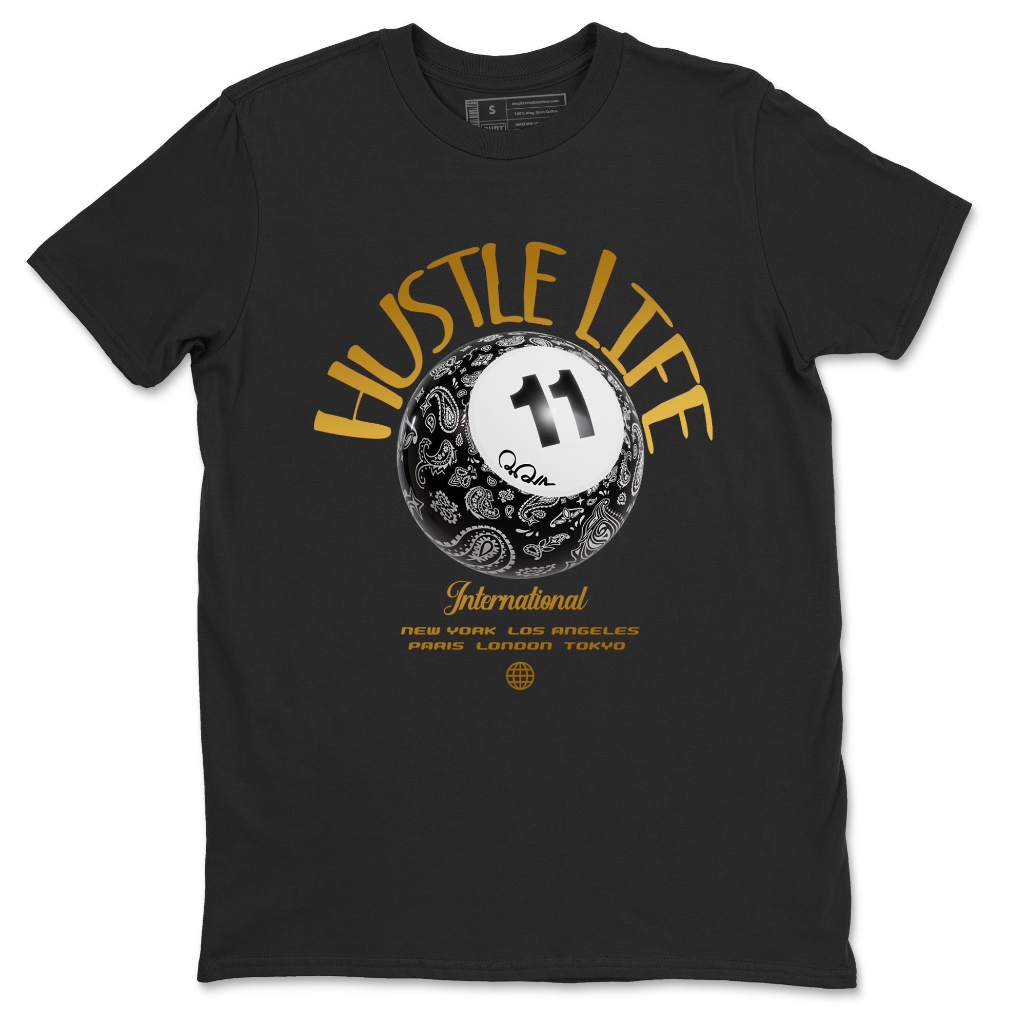 Air Jordan 11 Gratitude shirt to match jordans Hustle Life sneaker tees AJ11 Gratitude Drip Gear Zone Unisex Black 2 T-Shirt