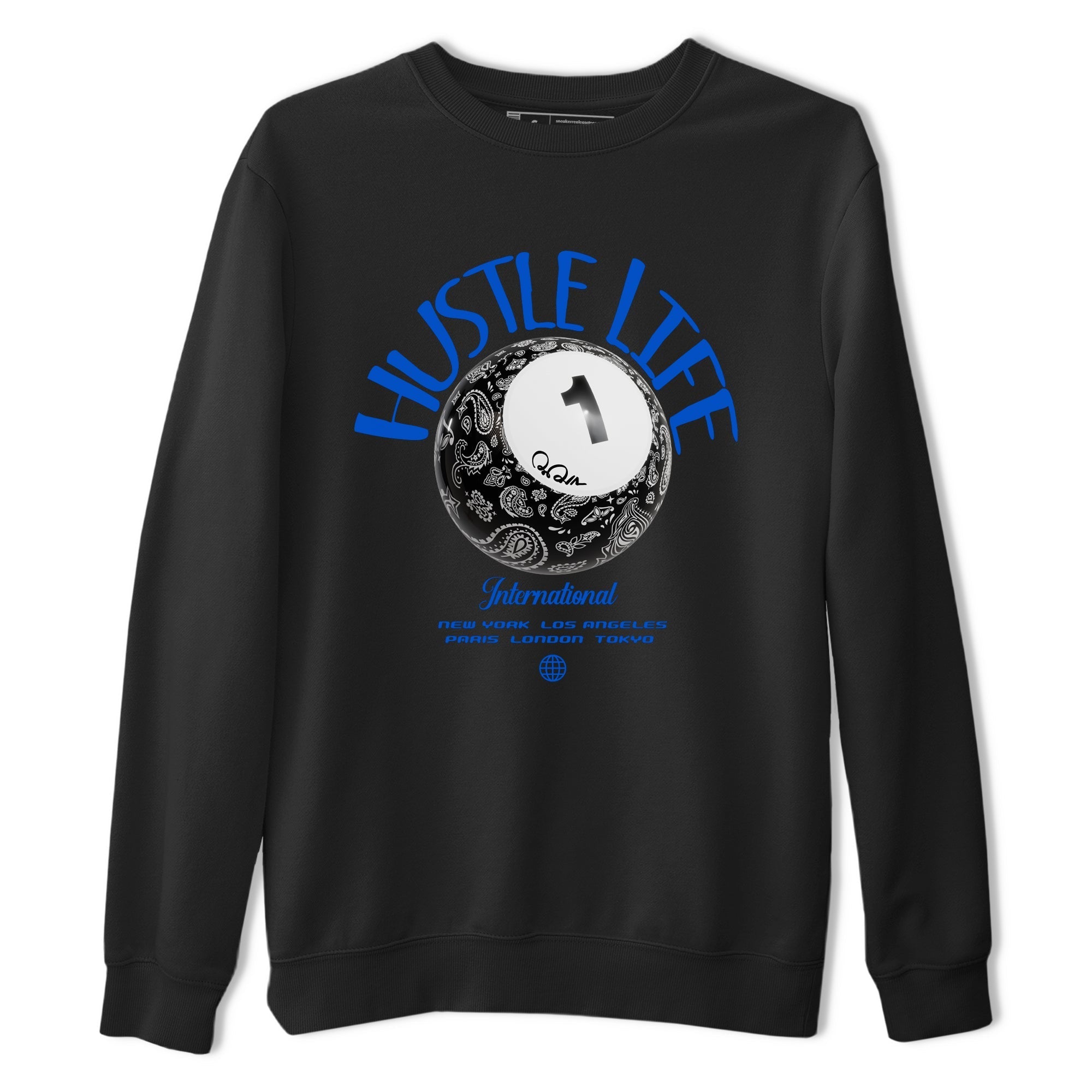 Air Jordan 1Royal Reimagined shirt to match jordans Hustle Life sneaker tees AJ1Royal Reimagined Drip Gear Zone Unisex Sneaker Tees and Sneaker Match T-Shirt Black 2 T-Shirt