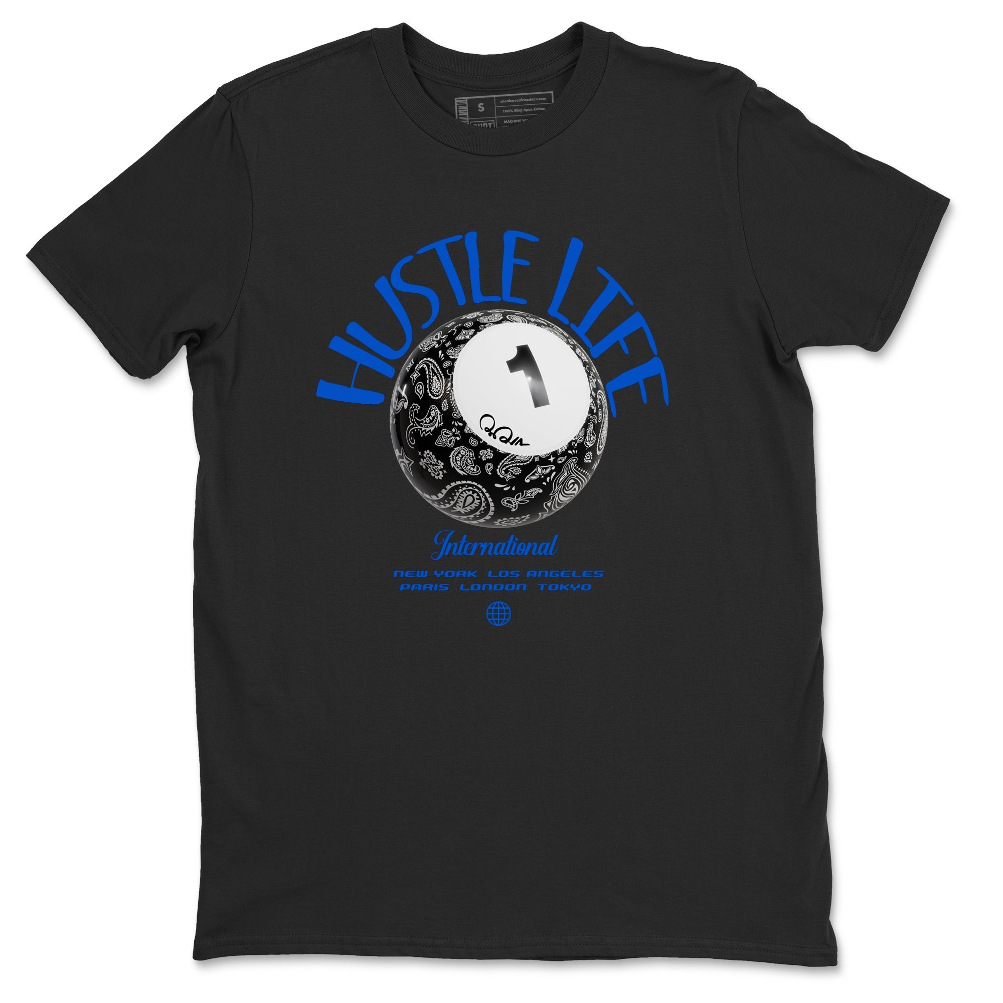 Air Jordan 1Royal Reimagined shirt to match jordans Hustle Life sneaker tees AJ1Royal Reimagined Drip Gear Zone Unisex Sneaker Tees and Sneaker Match T-Shirt Black 2 T-Shirt