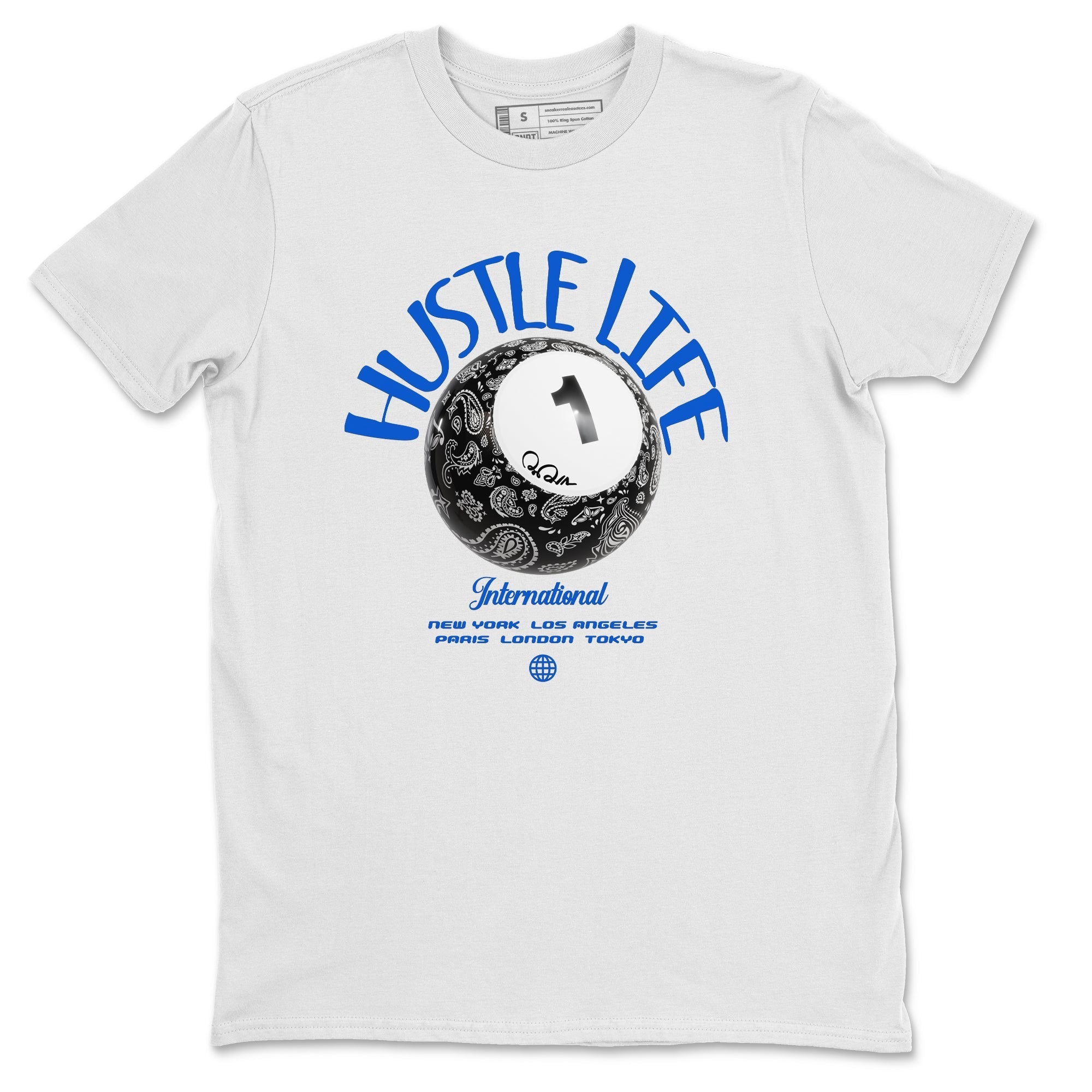 Air Jordan 1Royal Reimagined shirt to match jordans Hustle Life sneaker tees AJ1Royal Reimagined Drip Gear Zone Unisex Sneaker Tees and Sneaker Match T-Shirt White 2 T-Shirt