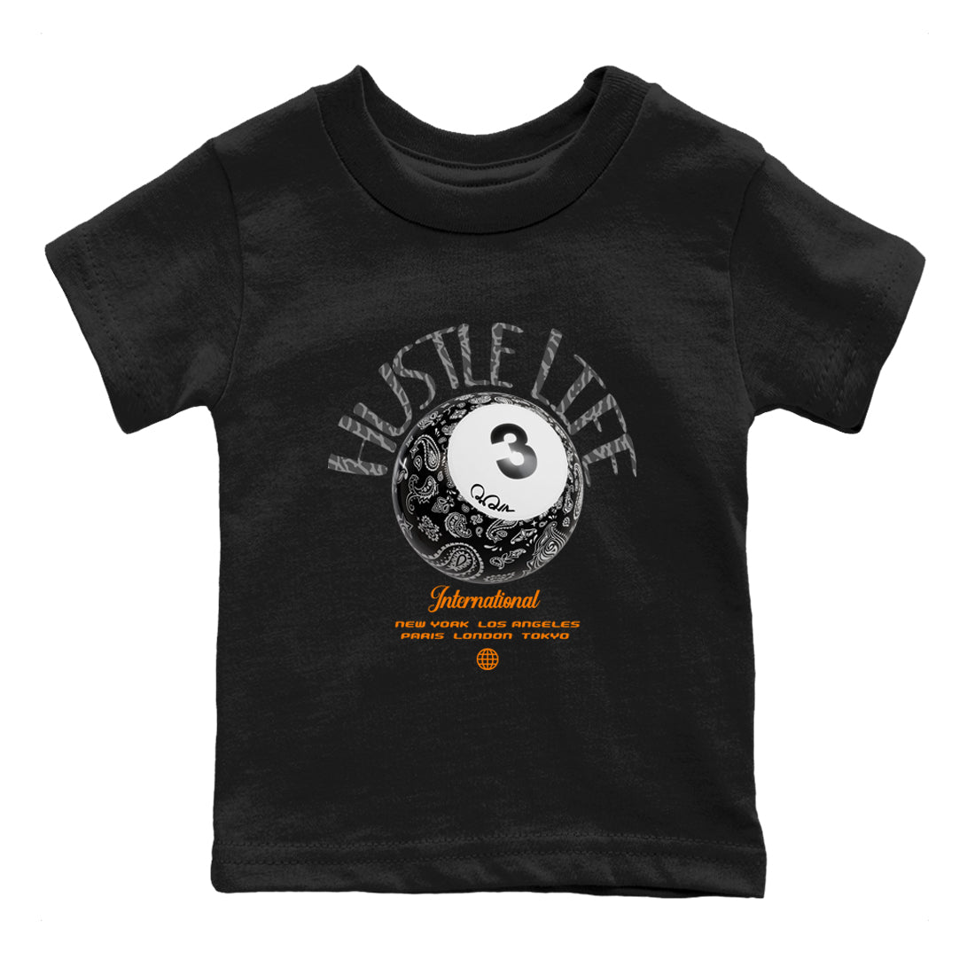 Air Jordan 3 Fear shirt to match jordans Hustle Life sneaker tees AJ3 Fear Drip Gear Zone Baby Toddler Black 2 T-Shirt
