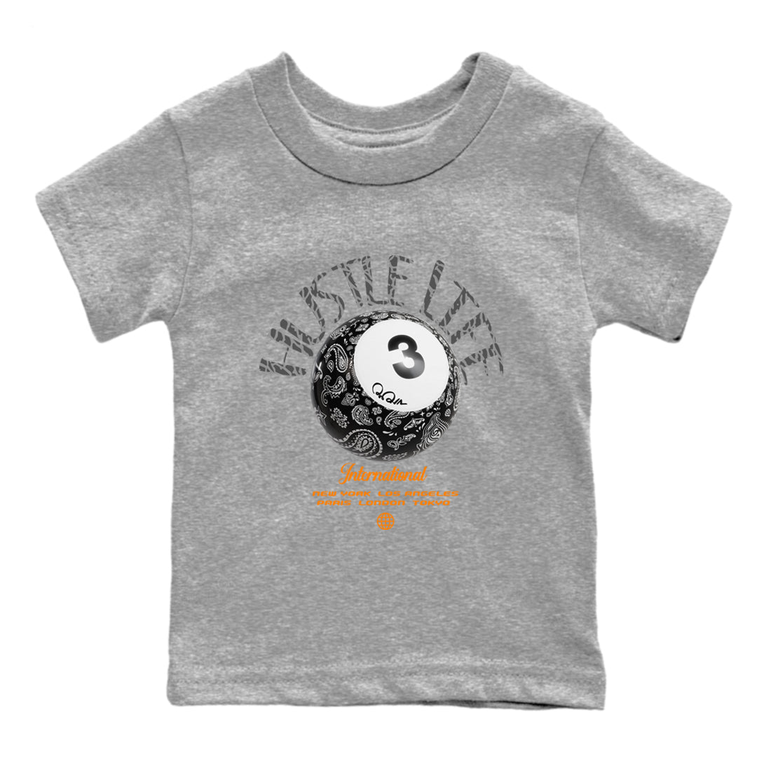 Air Jordan 3 Fear shirt to match jordans Hustle Life sneaker tees AJ3 Fear Drip Gear Zone Baby Toddler Heather Grey 2 T-Shirt