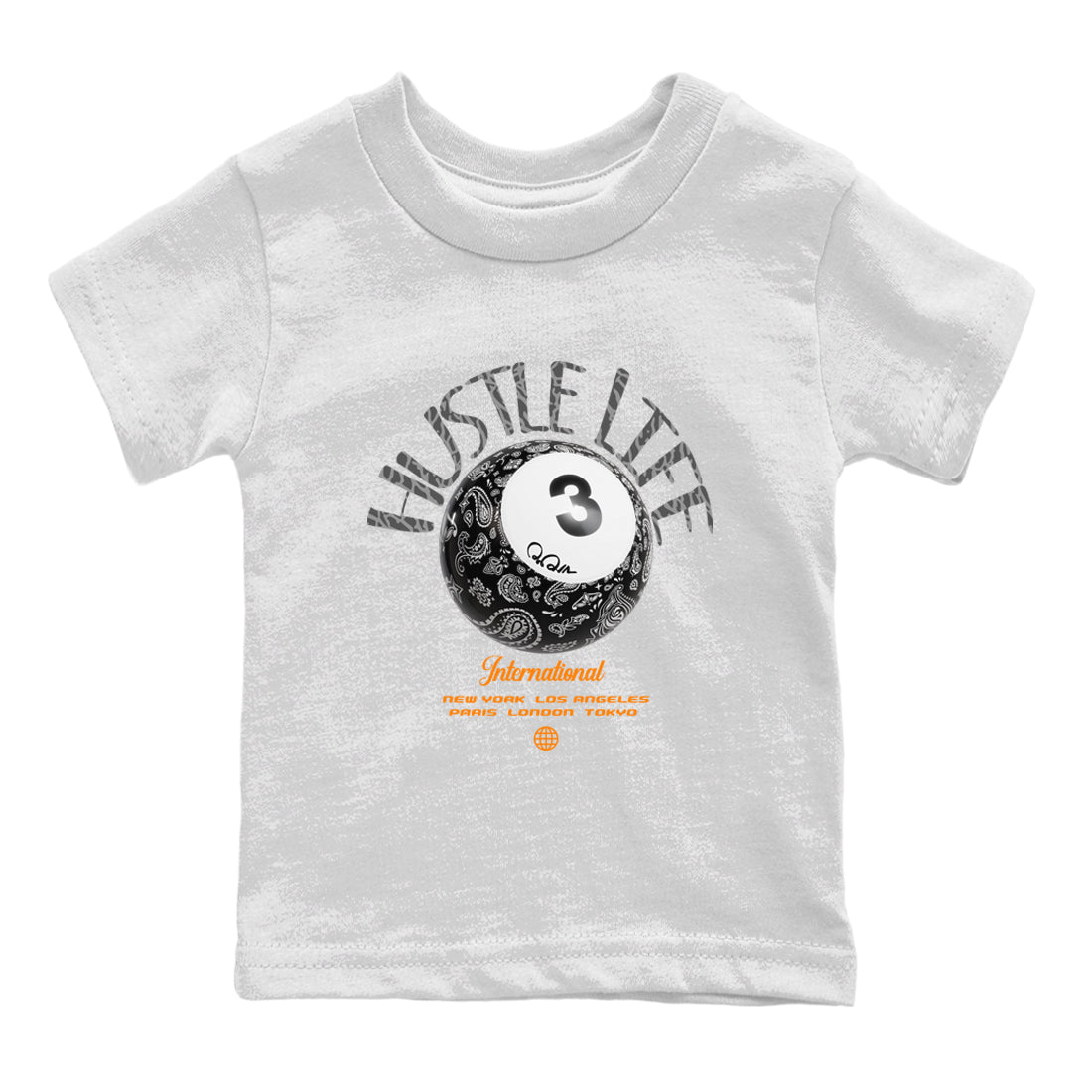 Air Jordan 3 Fear shirt to match jordans Hustle Life sneaker tees AJ3 Fear Drip Gear Zone Baby Toddler White 2 T-Shirt