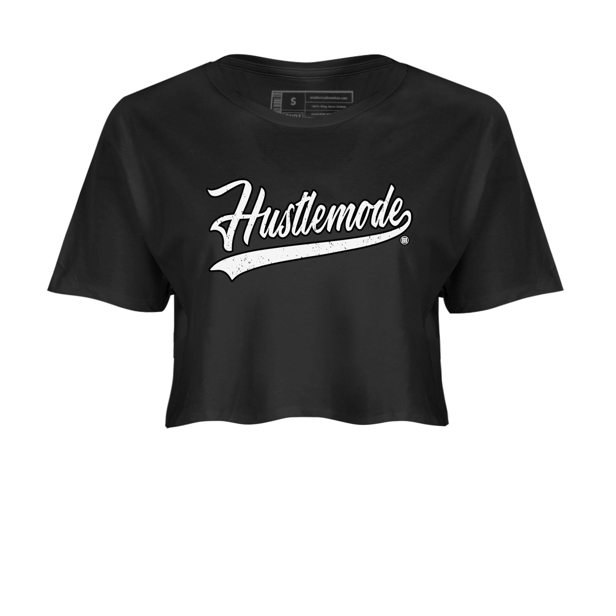 Air Jordan 1 High OG Black White shirt to match jordans streetwear brand Hustle Mode sneaker tees 1s Black White Drip Gear Zone Black 2 crop length shirt