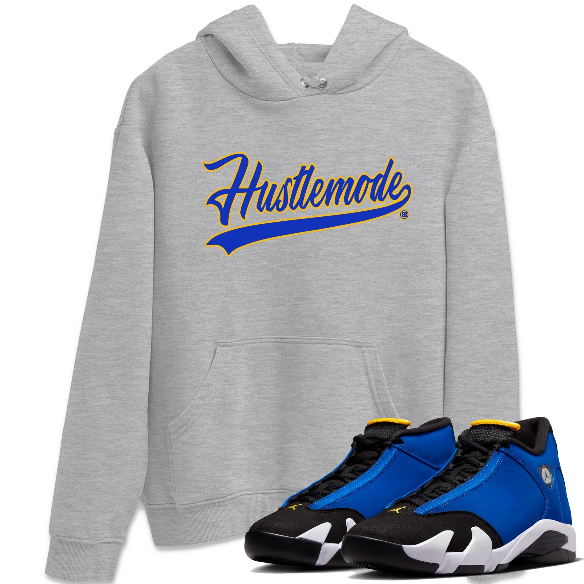 Air Jordan 14 Laney Sneaker Match Tees Hustle Mode Streetwear Sneaker Shirt Jordan 14 Laney Sneaker Release Tees Unisex Shirts Heather Grey 1