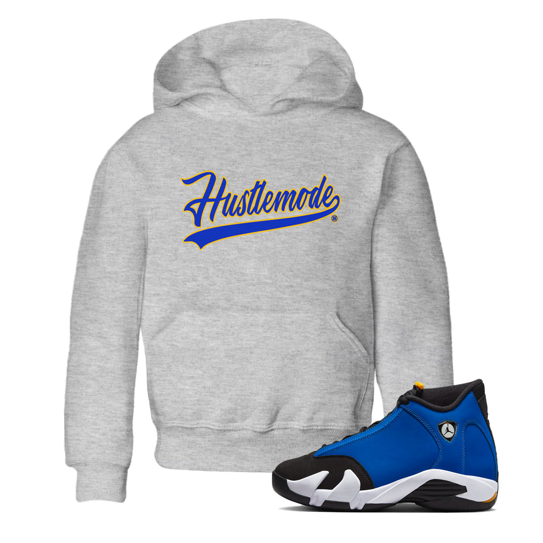 Air Jordan 14 Laney Sneaker Match Tees Hustle Mode Streetwear Sneaker Shirt Jordan 14 Laney Sneaker Release Tees Kids Shirts Heather Grey 1