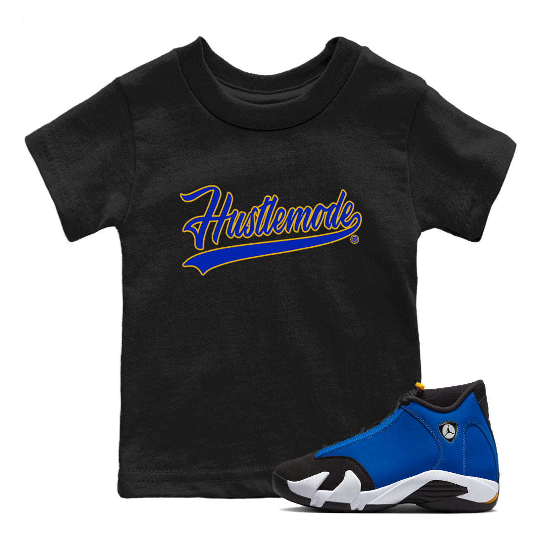Air Jordan 14 Laney Sneaker Match Tees Hustle Mode Streetwear Sneaker Shirt Jordan 14 Laney Sneaker Release Tees Kids Shirts Black 1