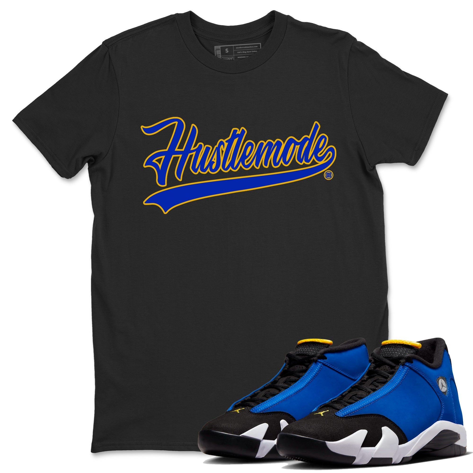 Air Jordan 14 Laney Sneaker Match Tees Hustle Mode Streetwear Sneaker Shirt Jordan 14 Laney Sneaker Release Tees Unisex Shirts Black 1