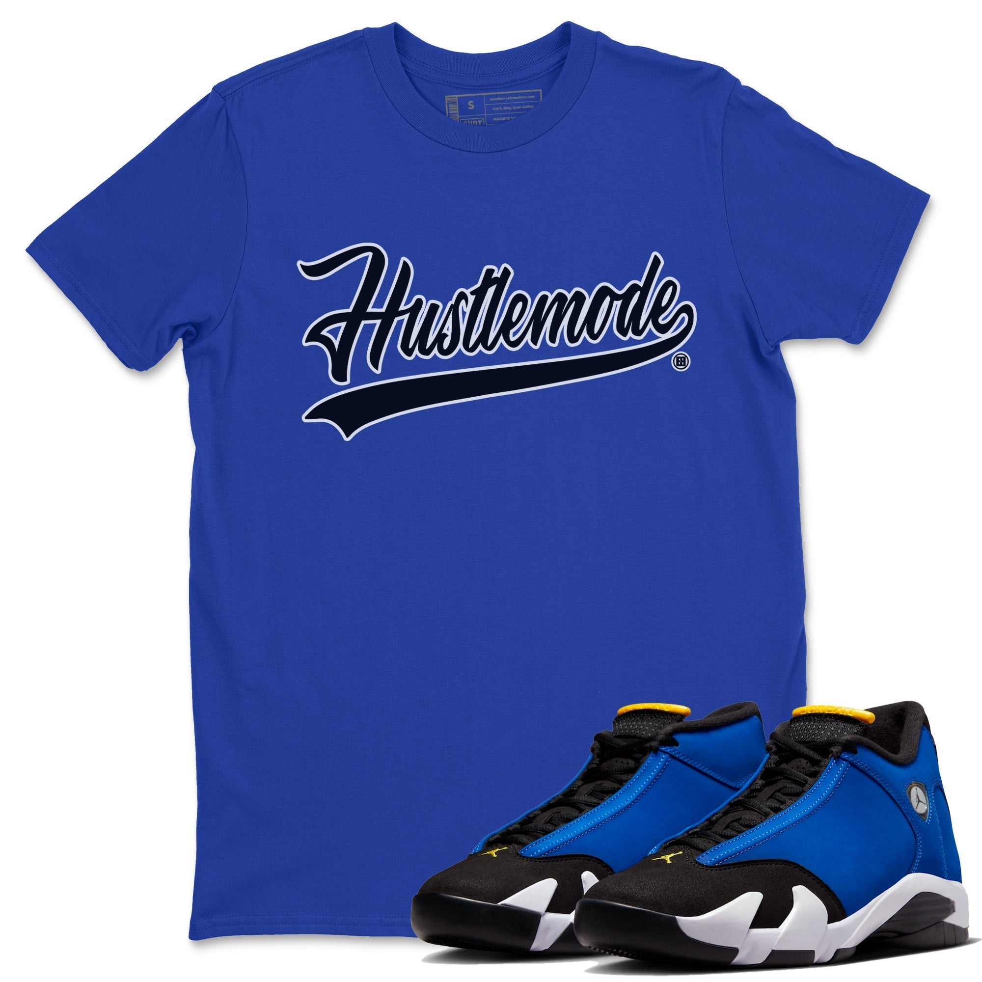 Air Jordan 14 Laney Sneaker Match Tees Hustle Mode Streetwear Sneaker Shirt Jordan 14 Laney Sneaker Release Tees Unisex Shirts Royal Blue 1