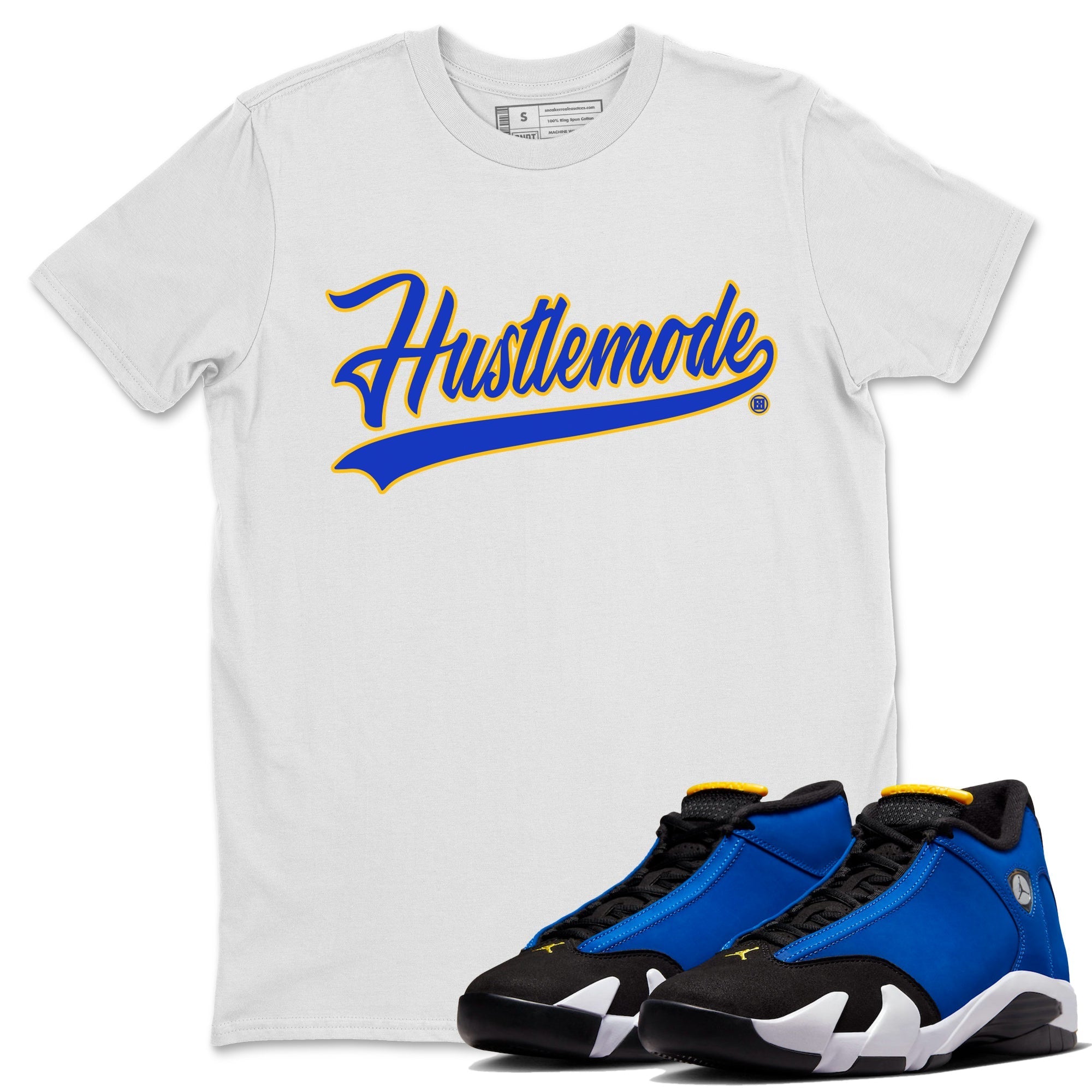 Air Jordan 14 Laney Sneaker Match Tees Hustle Mode Streetwear Sneaker Shirt Jordan 14 Laney Sneaker Release Tees Unisex Shirts White 1