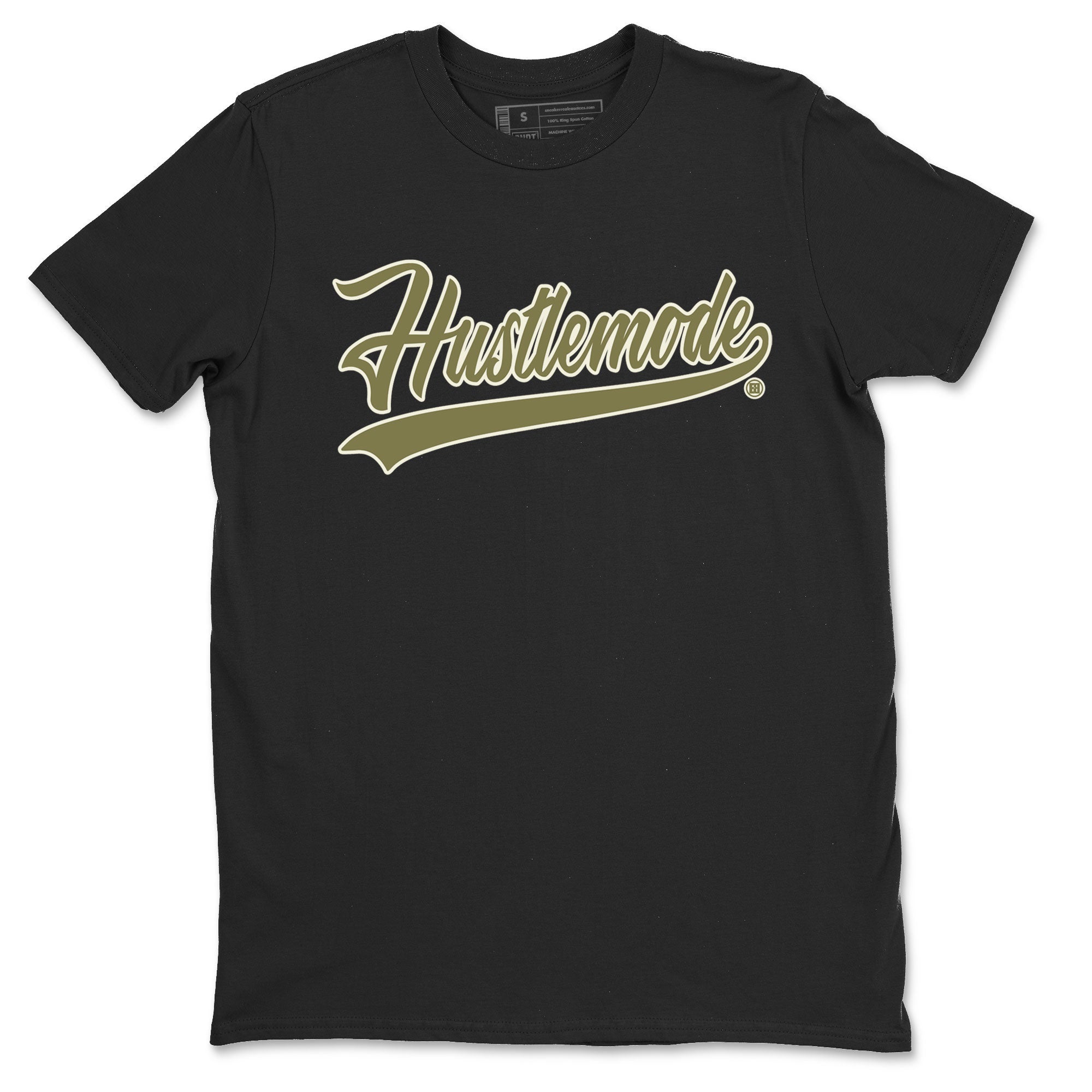 Air Jordan 4 Medium Olive shirt to match jordans streetwear brand Hustle Mode sneaker tees Jordan 4 Retro Medium Olive Drip Gear Zone Sneaker Matching Clothing Brand Unisex Sneaker Tee Black 2 T-Shirt