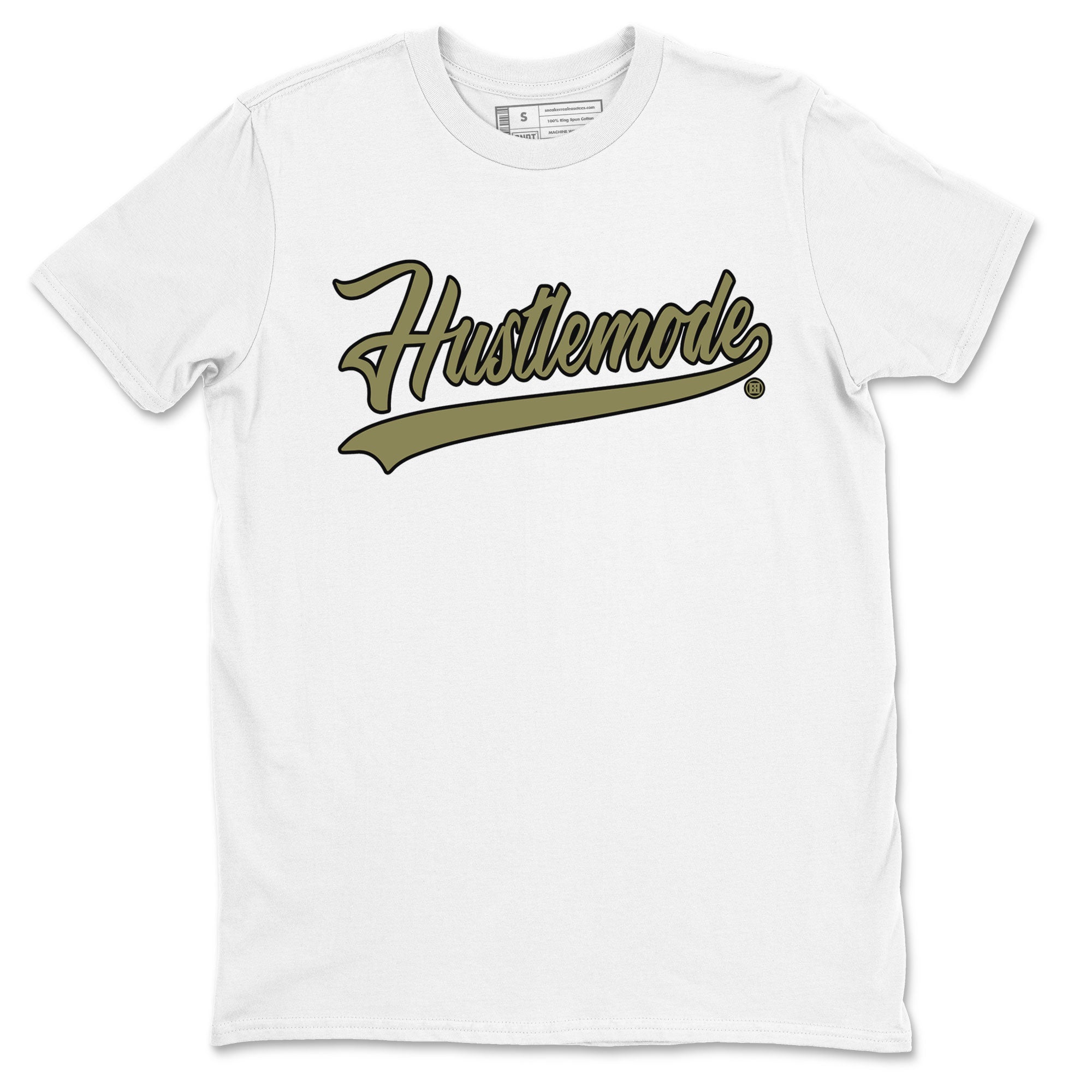 Air Jordan 4 Medium Olive shirt to match jordans streetwear brand Hustle Mode sneaker tees Jordan 4 Retro Medium Olive Drip Gear Zone Sneaker Matching Clothing Brand Unisex Sneaker Tee White 2 T-Shirt