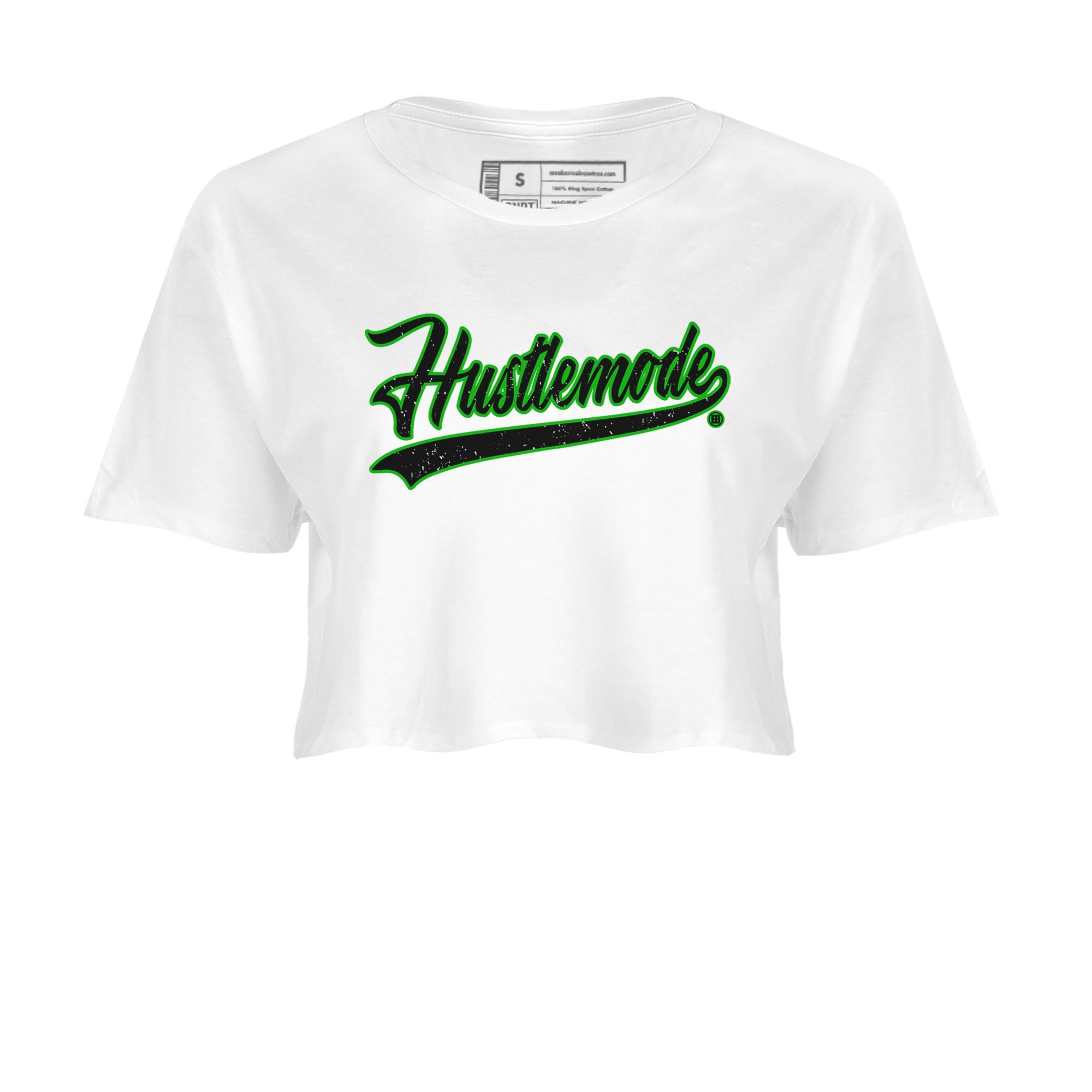 5s Lucky Green shirt to match jordans Hustle Mode sneaker tees Air Jordan 5 Retro Lucky Green Drip Gear Zone White 2 crop length shirt