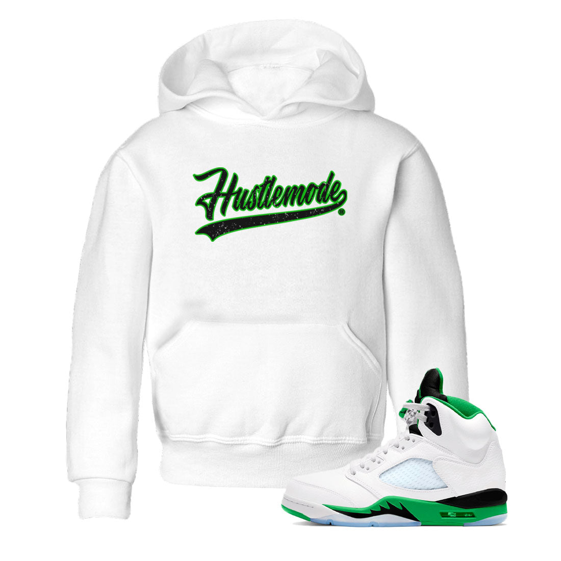 5s Lucky Green shirt to match jordans Hustle Mode sneaker tees Air Jordan 5 Retro Lucky Green Drip Gear Zone baby toddler White 1 cotton Shirt