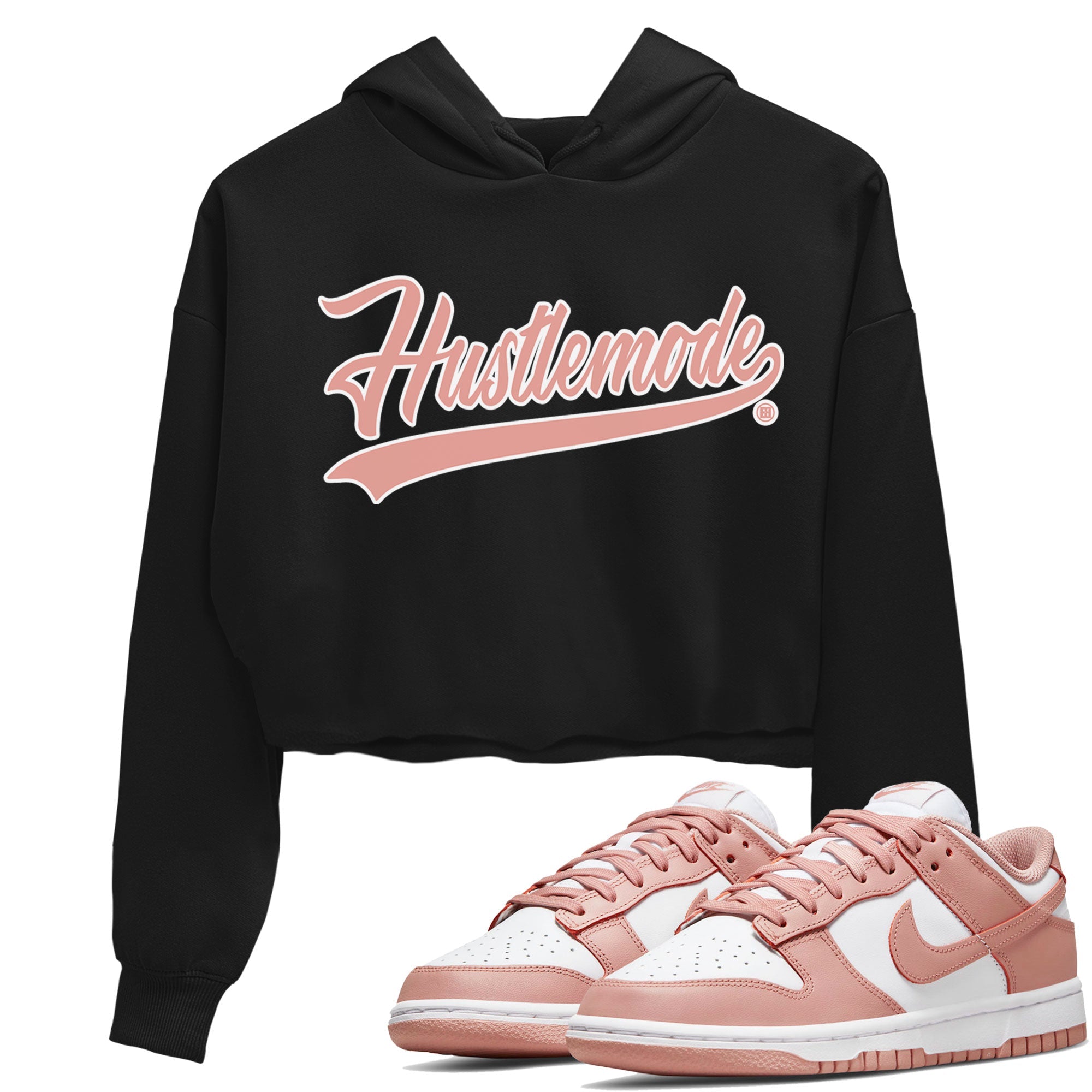 Dunk Low WMNS Rose Whisper shirt to match jordans Hustle Mode Streetwear Sneaker Shirt Dunk Rose Whisper Drip Gear Zone Sneaker Matching Clothing Black 1 Crop T-Shirt