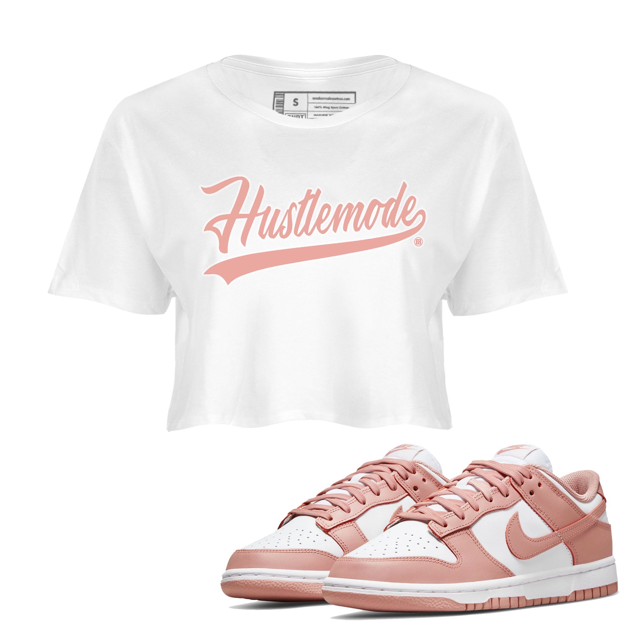 Dunk Low WMNS Rose Whisper shirt to match jordans Hustle Mode Streetwear Sneaker Shirt Dunk Rose Whisper Drip Gear Zone Sneaker Matching Clothing White 1 Crop T-Shirt