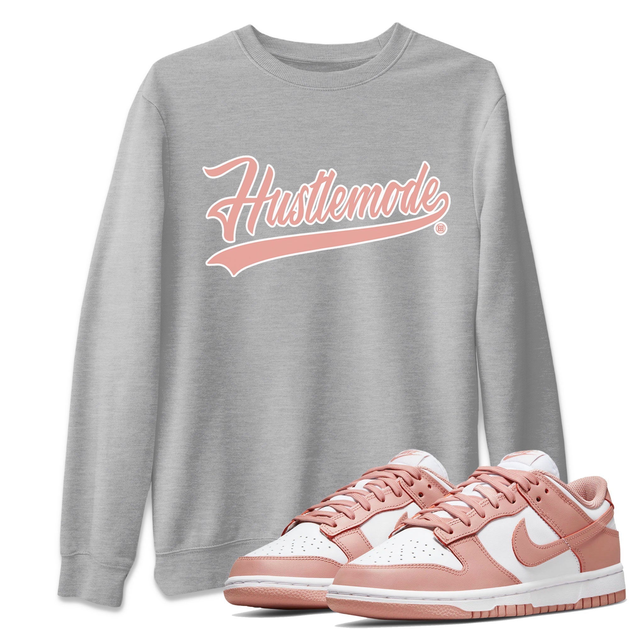 Dunk Low WMNS Rose Whisper shirt to match jordans Hustle Mode Streetwear Sneaker Shirt Dunk Rose Whisper Drip Gear Zone Sneaker Matching Clothing Casual Unisex shirts Heather Grey 1 T-Shirt