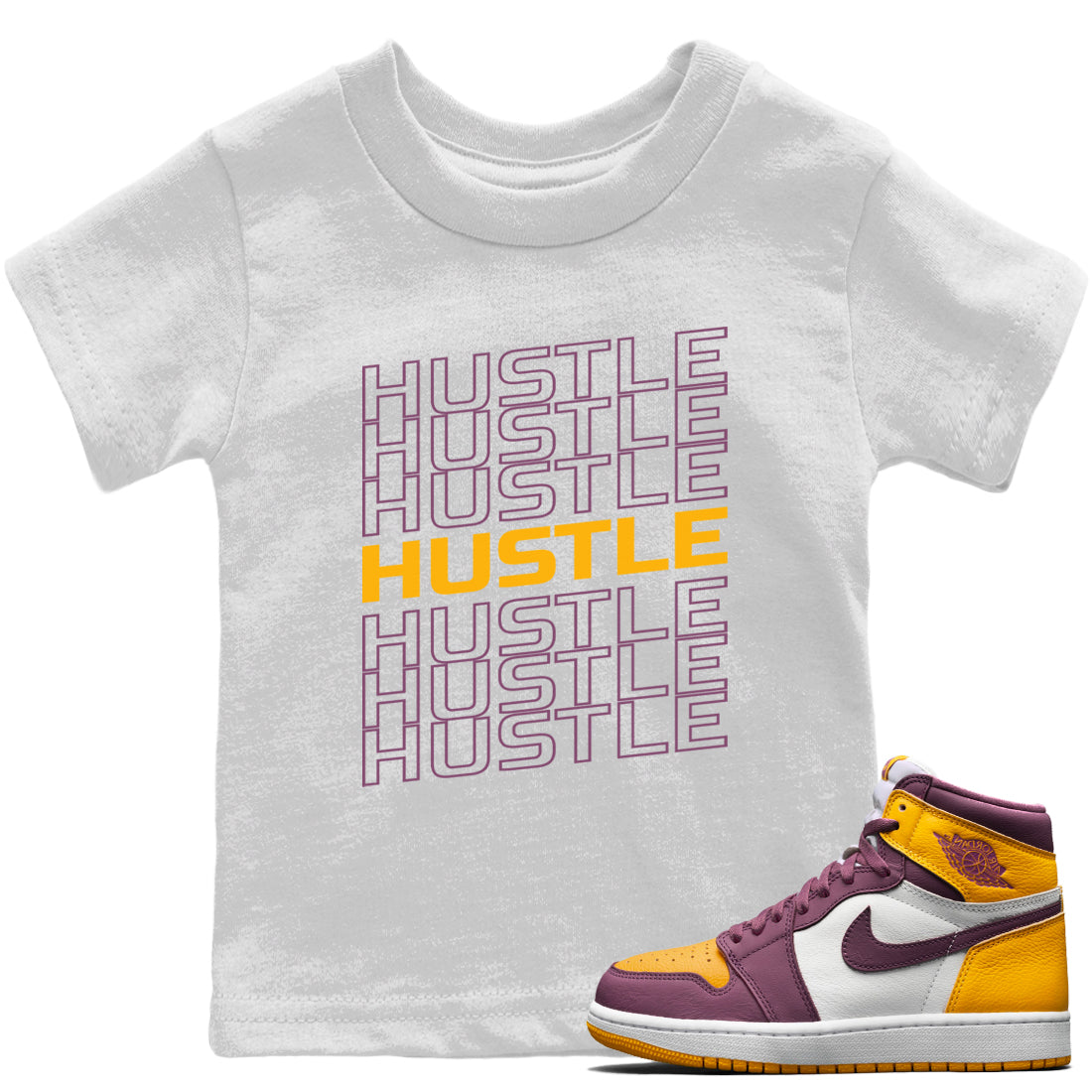 Jordan 1 Brotherhood Sneaker Matching T-Shirt Hustle Typo Sneaker Tees Jordan 1 Brotherhood Sneaker Release Tees Kids Shirts