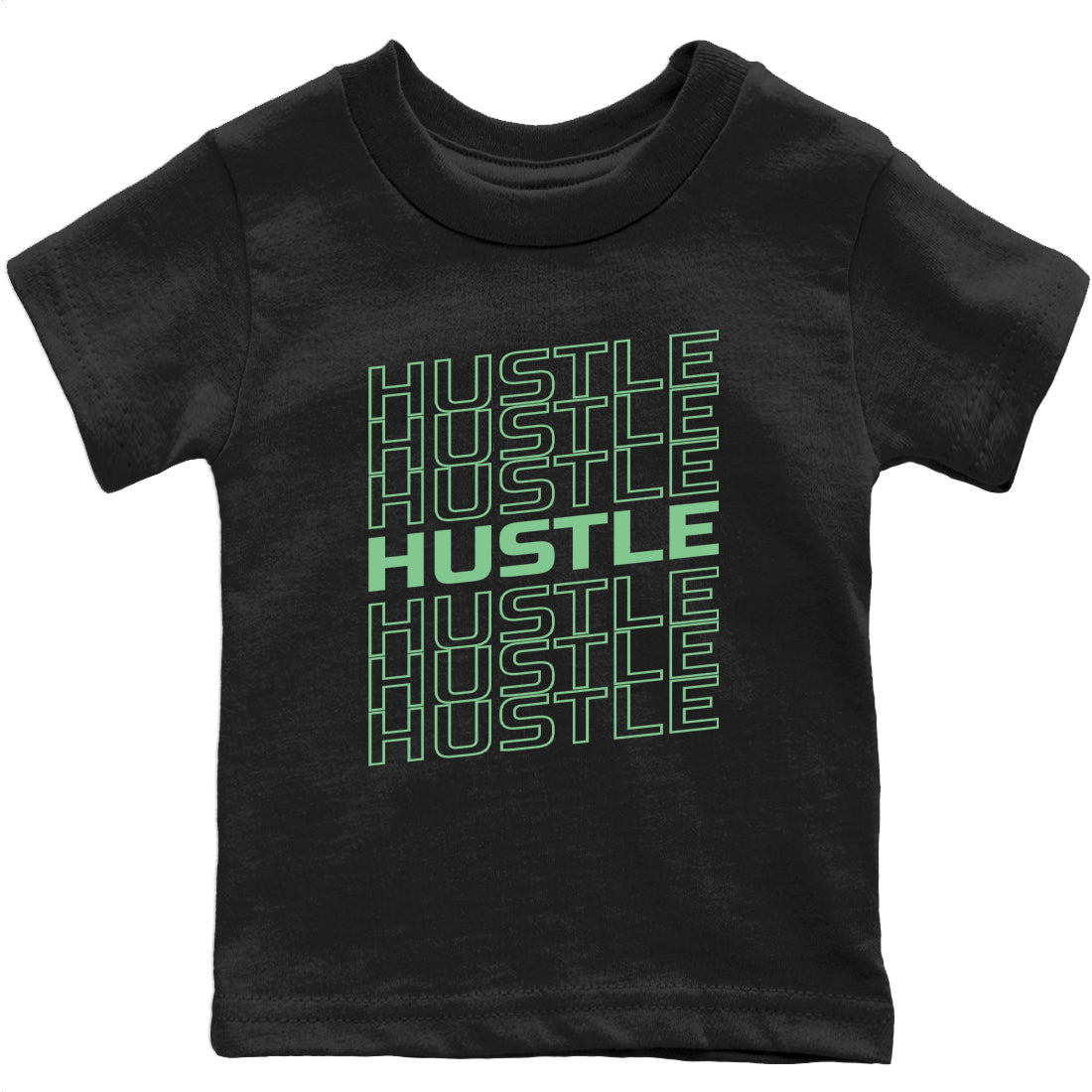 Jordan 6 Mint Foam Sneaker Matching T-Shirt Hustle Typo Sneaker Tees Jordan 6 Mint Foam Sneaker Release Tees Kids Shirts