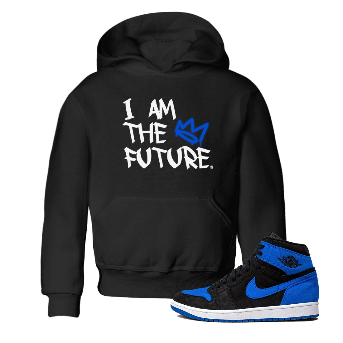 1s Royal Reimagined shirt to match jordans I Am The Future sneaker tees Air Jordan 1 Royal Reimagined Drip Gear Zone Streetbrand Sneaker Matching Tee Cotton T-Shirt Baby Toddler Black 1 T-Shirt