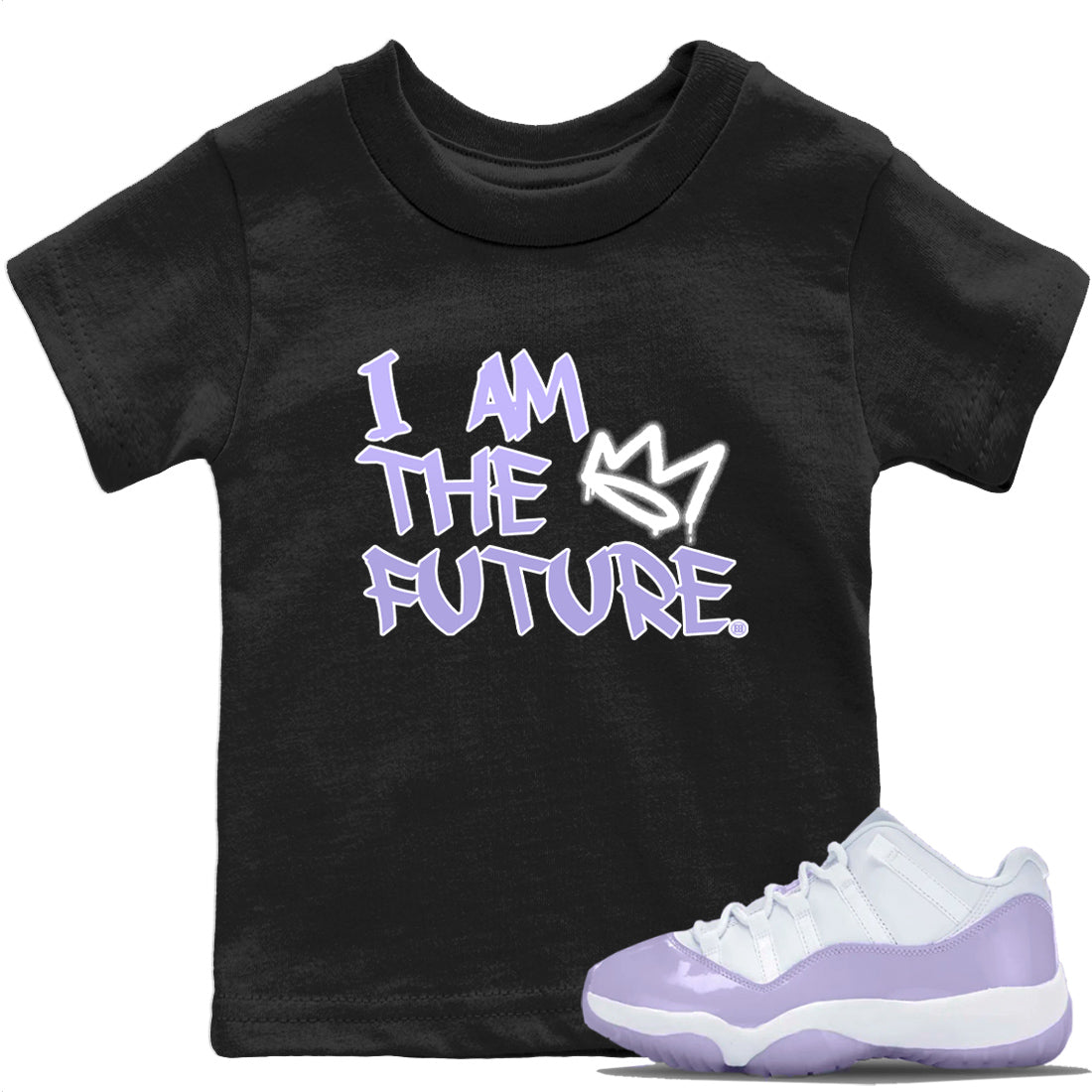 Jordan 11 Pure Violet Sneaker Matching T-Shirt I Am The Future Sneaker Tees Jordan 11 Pure Violet Sneaker Release Tees Kids Shirts