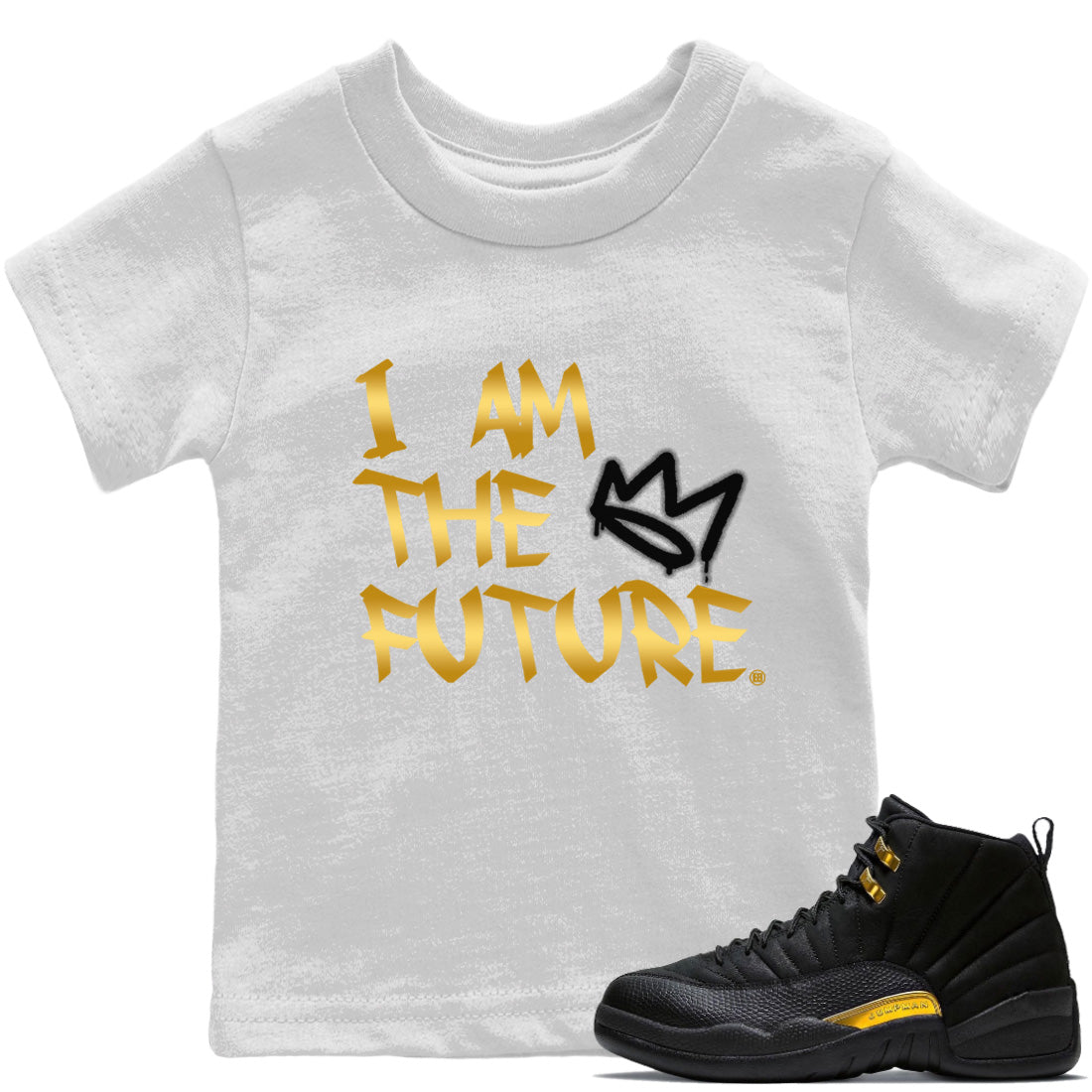 Jordan 12 Black Taxi Sneaker Matching T-Shirt I Am The Future Sneaker Tees Jordan 12 Black Taxi Sneaker Release Tees Kids Shirts
