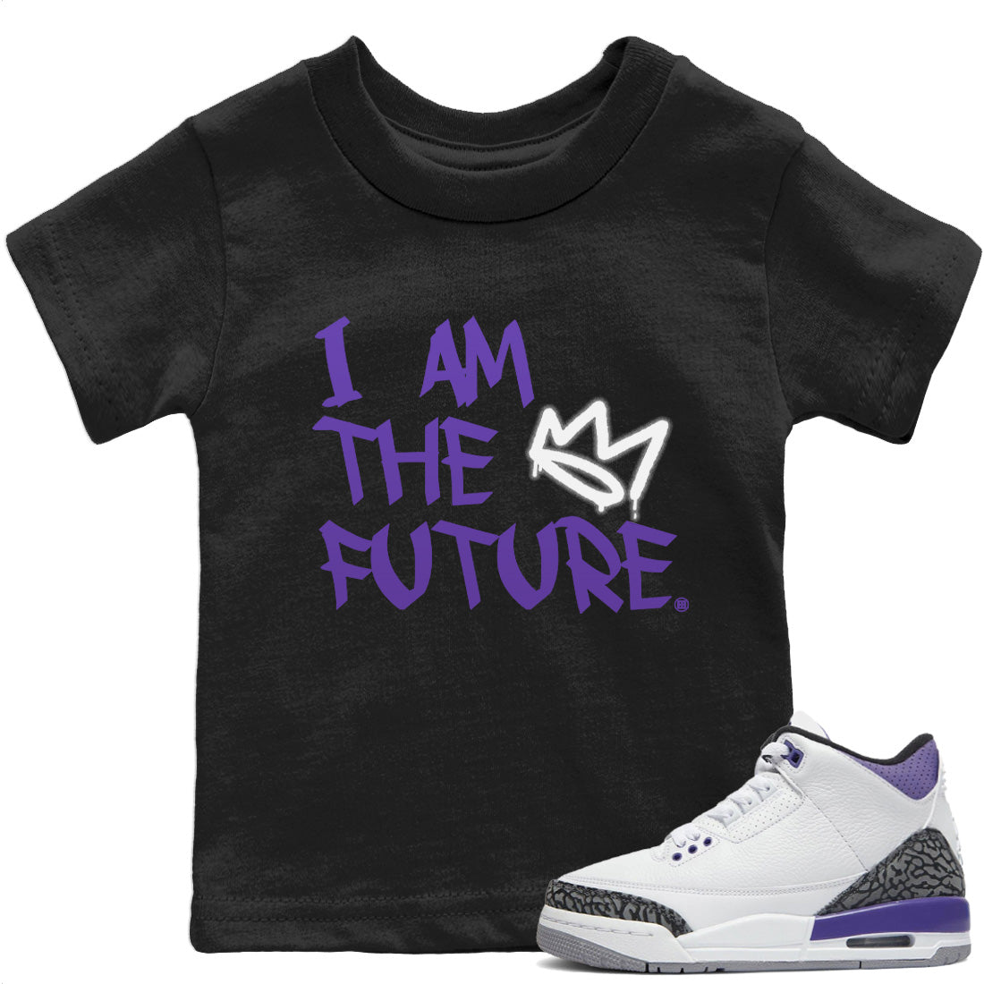 Jordan 3 Dark Iris Sneaker Matching T-Shirt I Am The Future Sneaker Tees Jordan 3 Dark Iris Sneaker Release Tees Kids Shirts