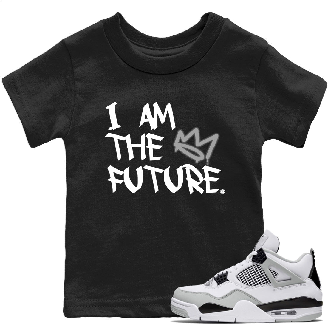Jordan 4 Military Black Sneaker Matching T-Shirt I Am The Future Sneaker Tees Jordan 4 Military Black Sneaker Release Tees Kids Shirts