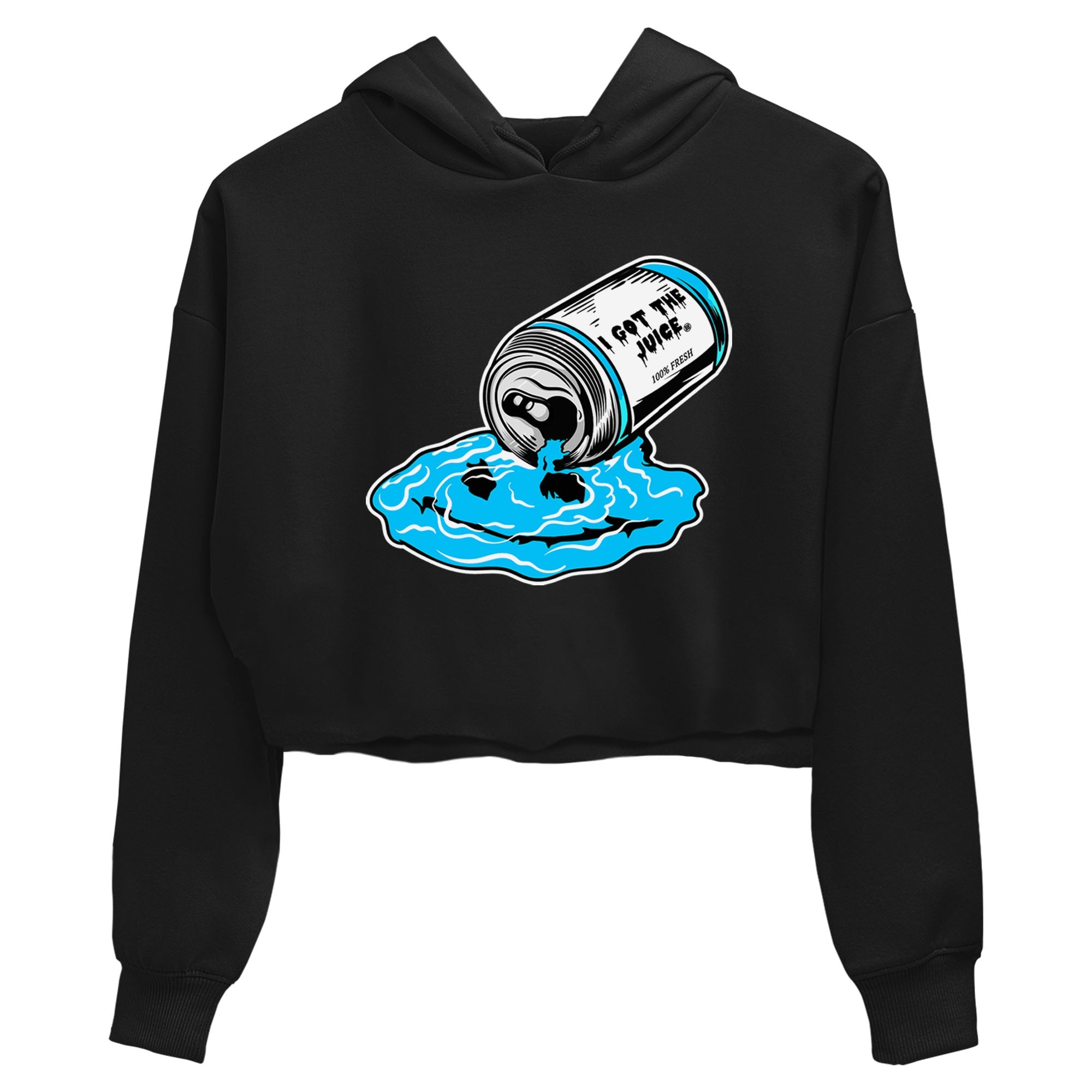 9s Powder Blue shirt to match jordans I Got The Juice sneaker tees Air Jordan 9 Powder Blue Drip Gear Zone Black 2 crop length shirt