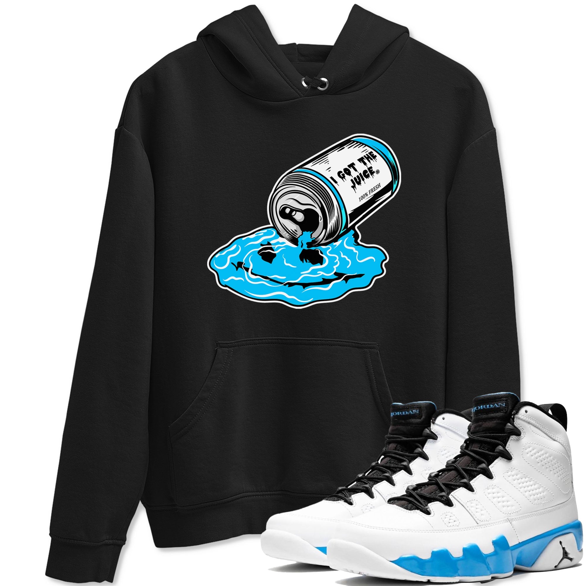 9s Powder Blue shirt to match jordans I Got The Juice sneaker tees Air Jordan 9 Powder Blue Drip Gear Zone unisex cotton Black 1 crew neck shirt
